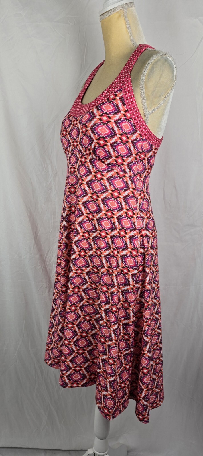 Prana Cali Dress in Azalea Guava Printed Padded Sporty Women’s Sun Dress sz M