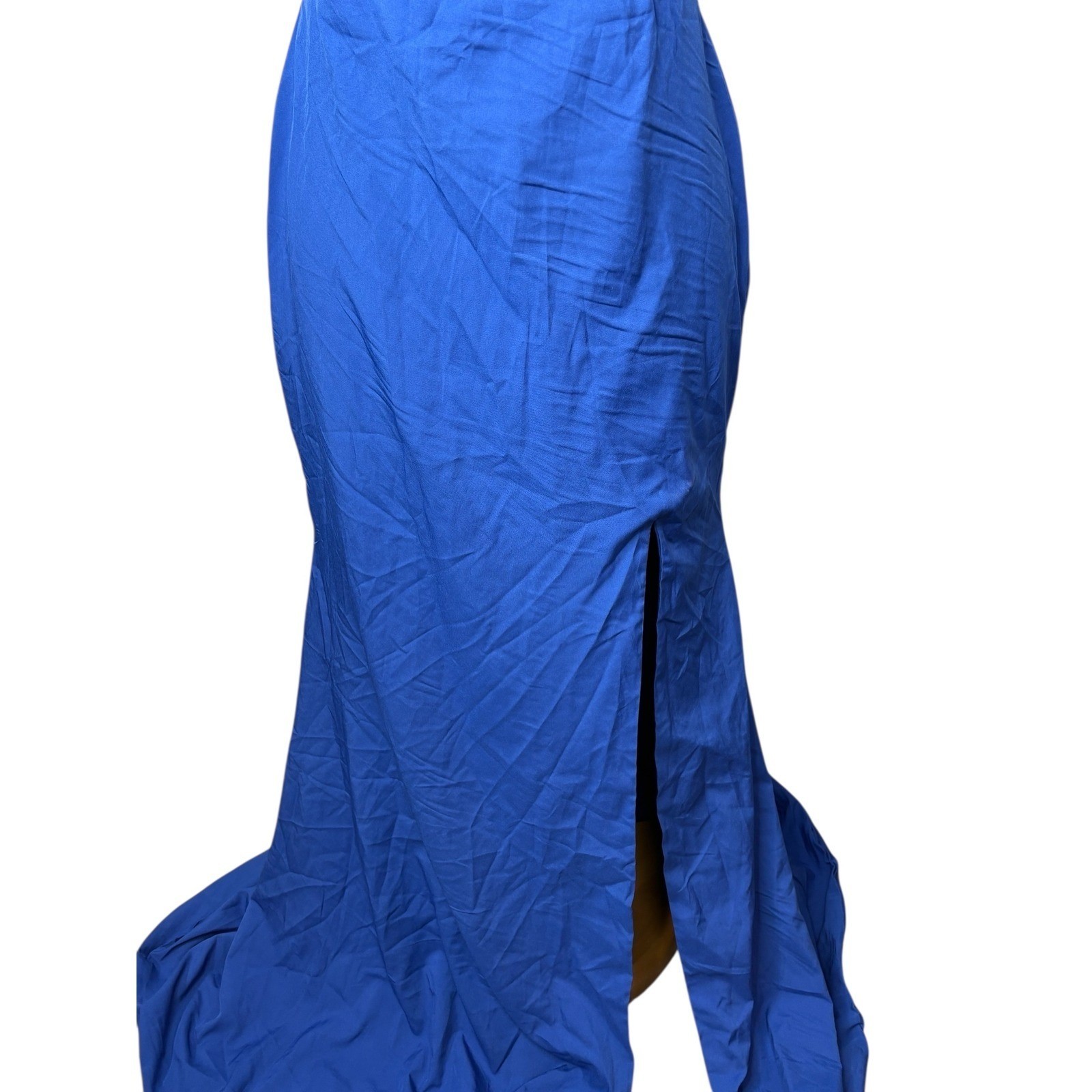 RYANTH One Shoulder Gown Womens Royal Blue 8 NWT Formal Lace Up Back Side Slit