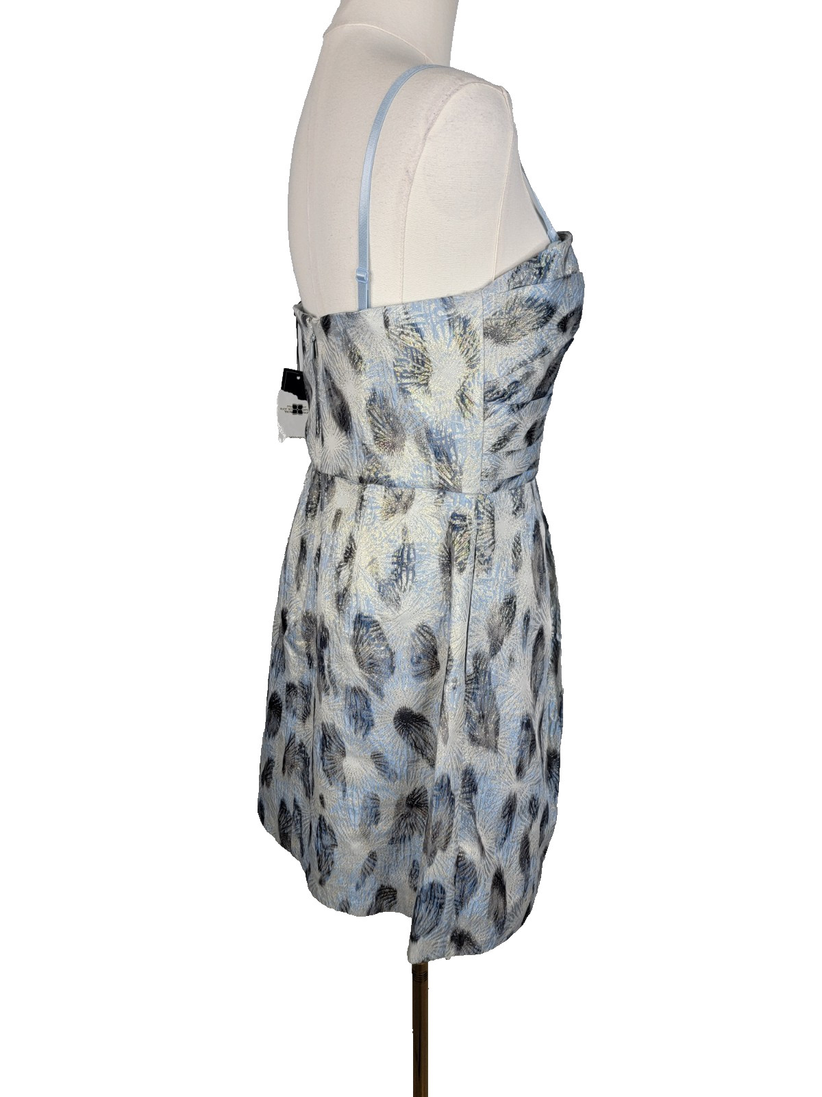 BCBGMAXAZRIA Haze Combo Metallic Jacquard Strapless Dress Nwt Size 10