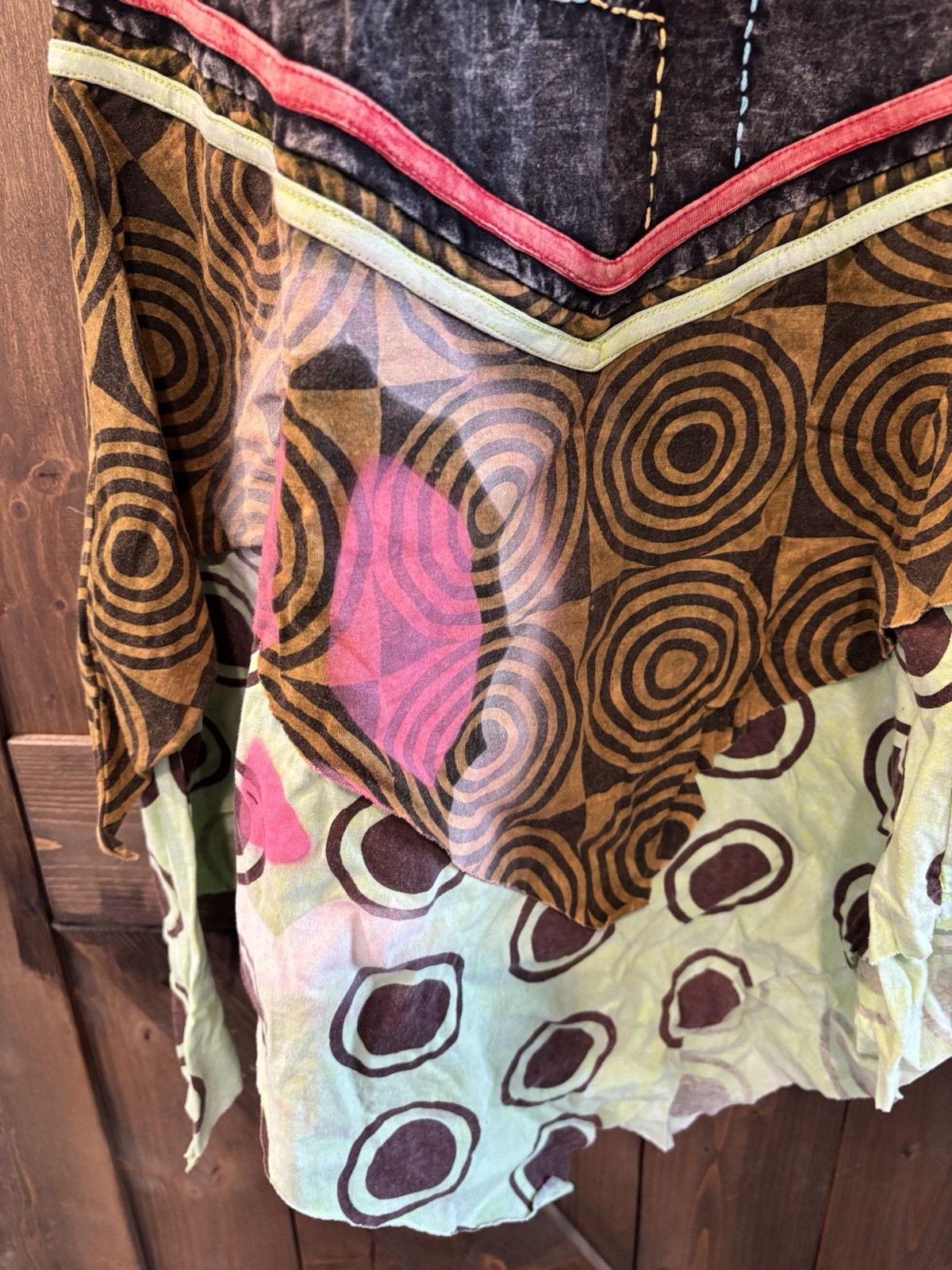 Rising International Nepal Boho Patchwork Handkerchief Dress XL NWT Festival