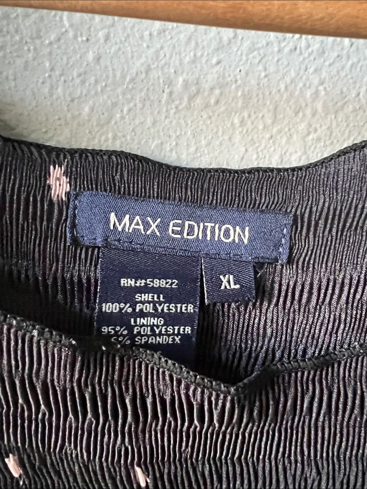 Max Edition Black Midi Dress with Pink Floral Border