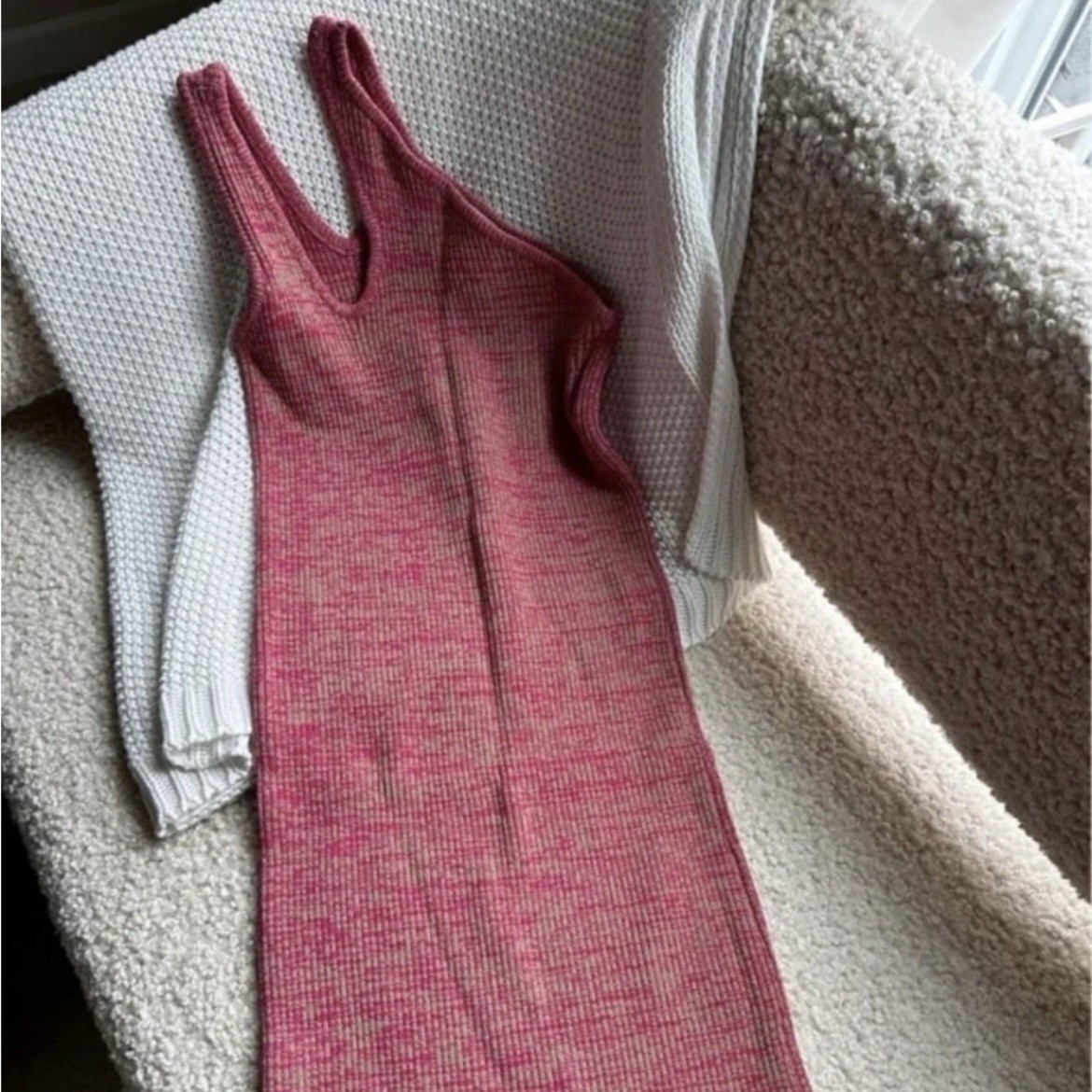 Remain Birger Christensen NWT Mila One-shoulder Mélange Ribbed Knit Dress Size 4