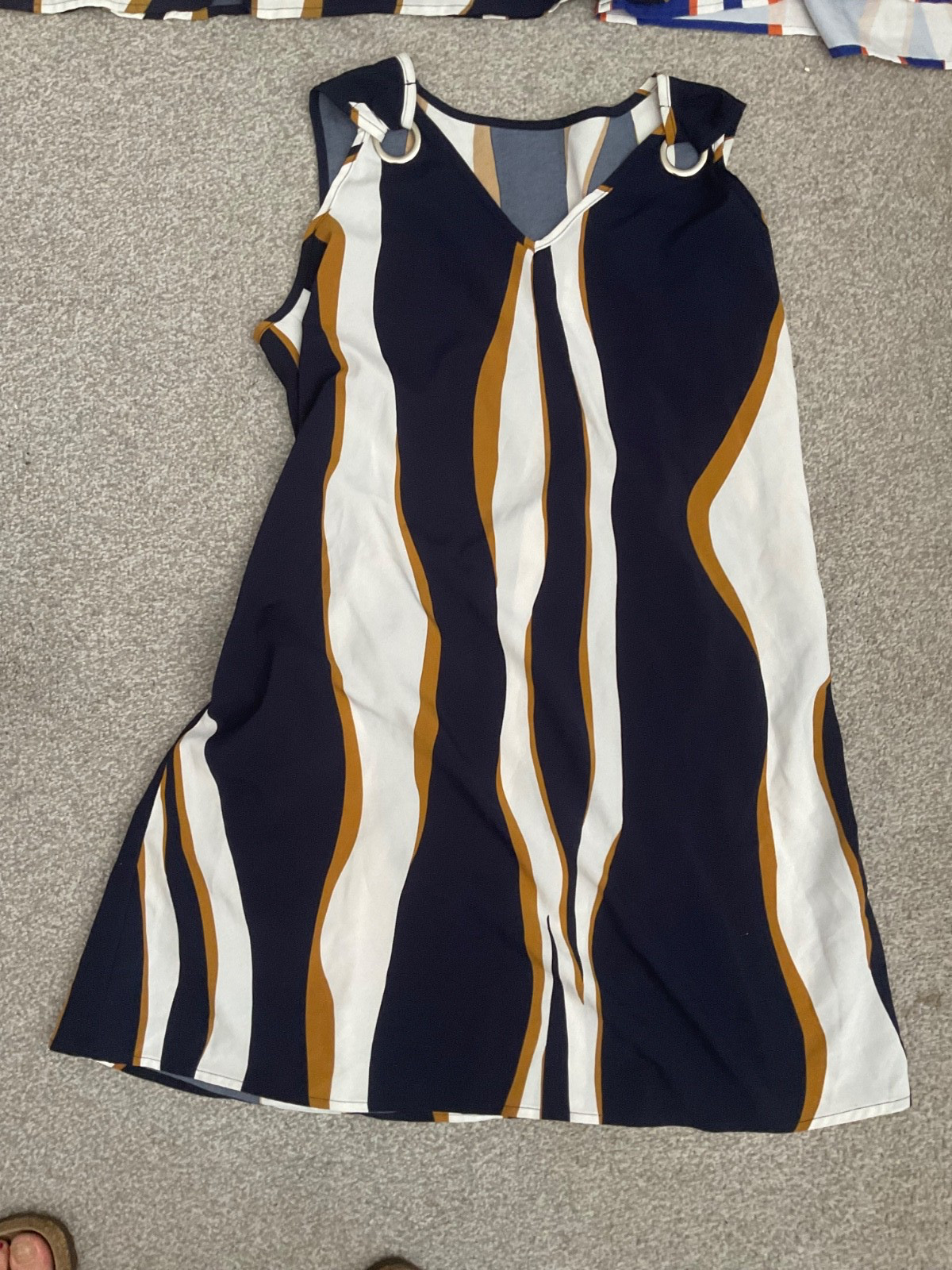 summer dress, sleeveless x 3, navy blue, size 12-14, beach cover up, pool.