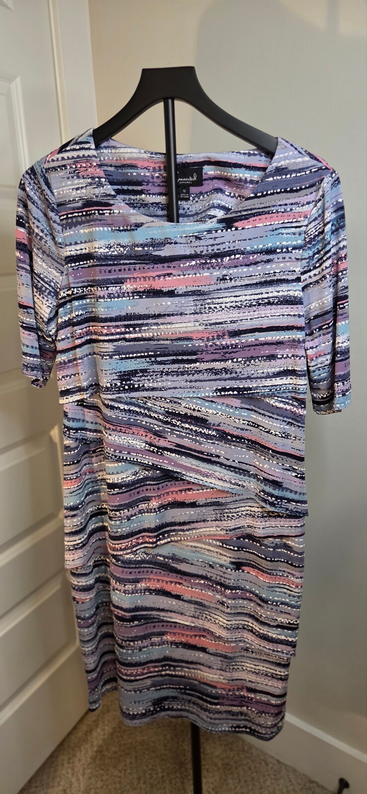Connected Apparel Women’s Size 12 Multi-Color Patterned Dress