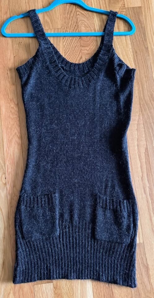 Kensie Sweater Dress, Dark Gray, Acrylic/Alpaca wool, size S