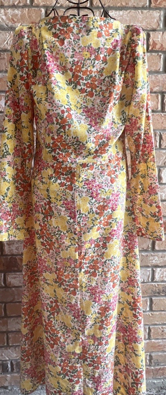 ASOS DESIGN Womens Dress UK14 US10 Floral Yellow Pink Cottagecore