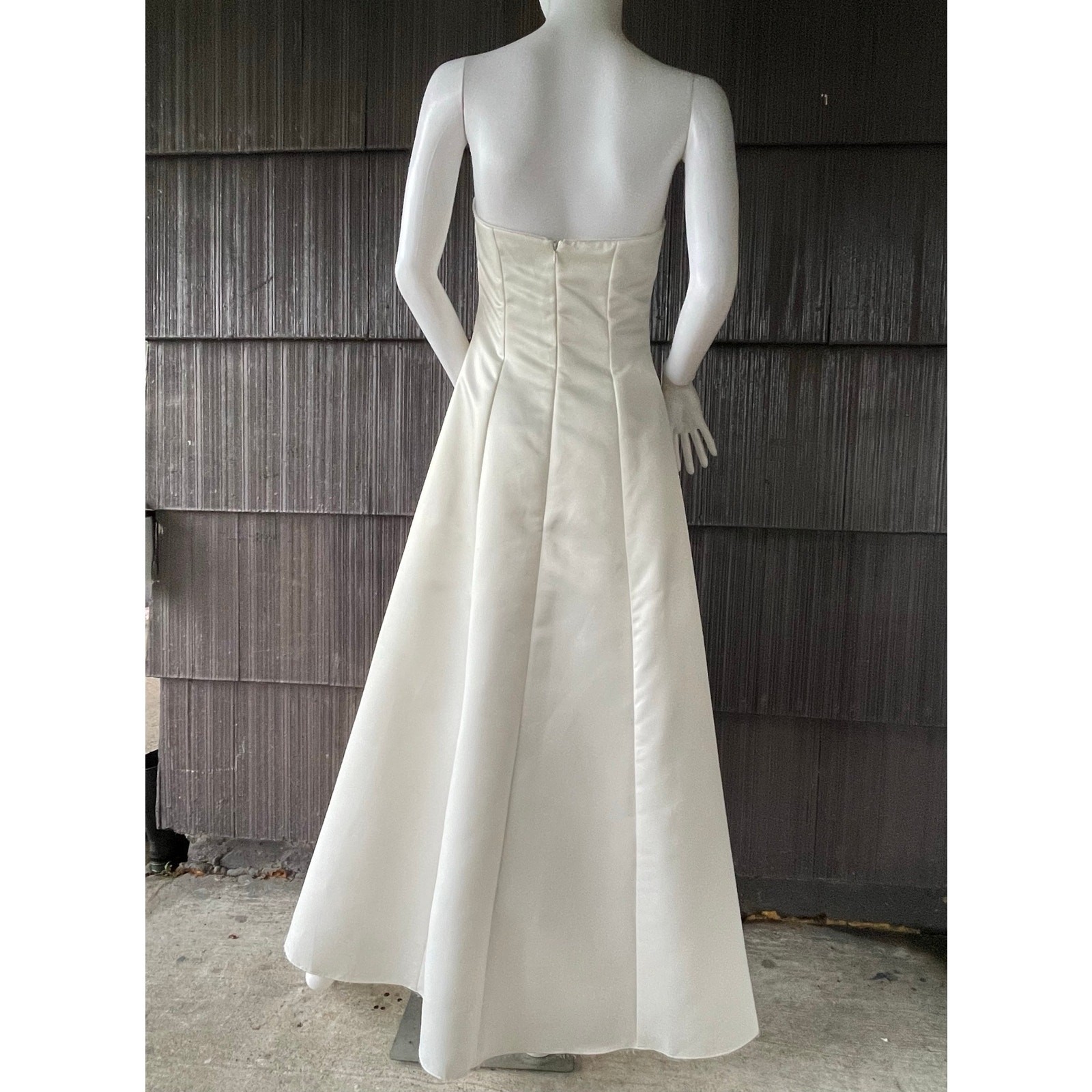 Y2K Scott McClintock Strapless Ivory Wedding Formal Dress Classic Princess Gown