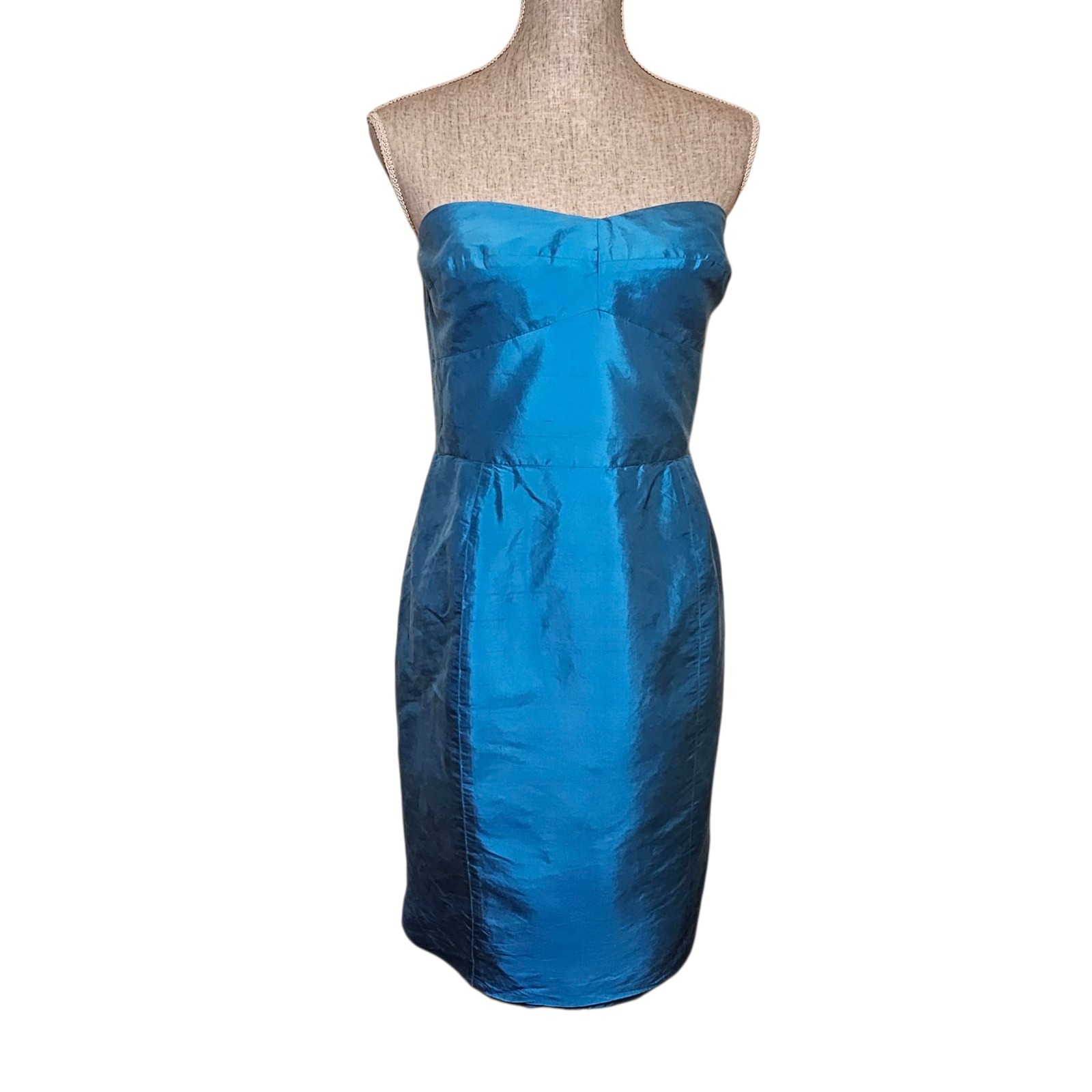 Lauren Ralph Lauren 100% Silk Dress Size 12 Vintage Y2K Strapless Semi-Formal