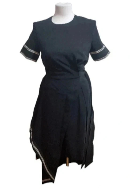 Preen by Thornton Bregazzi Resort 2016 Asymmetric Black Midi Dress RARE Luxury