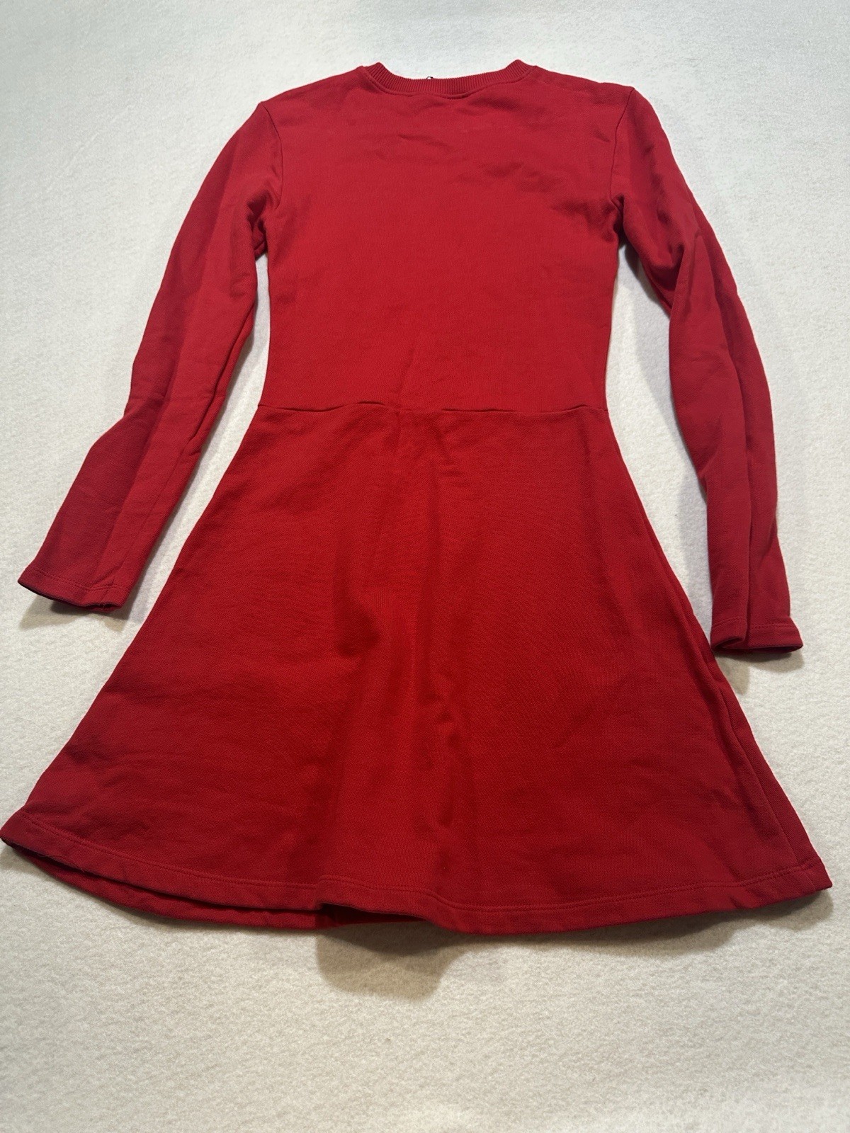 Zara Trf Collection Red Midi Dress Sz S Long Sleeve