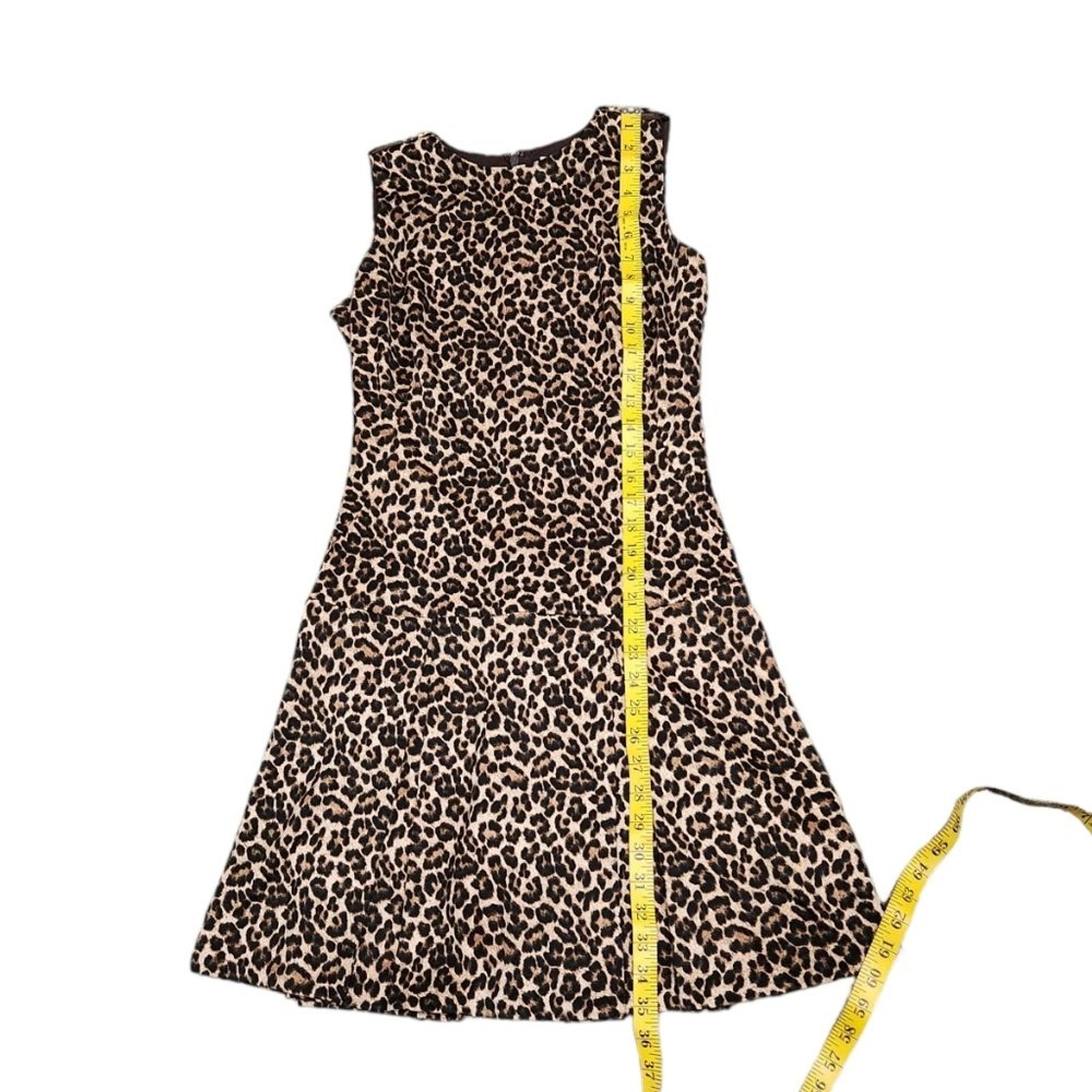 Michael Kors Leopard Print Neutral Sleeveless Knee Length Mini Dress 2