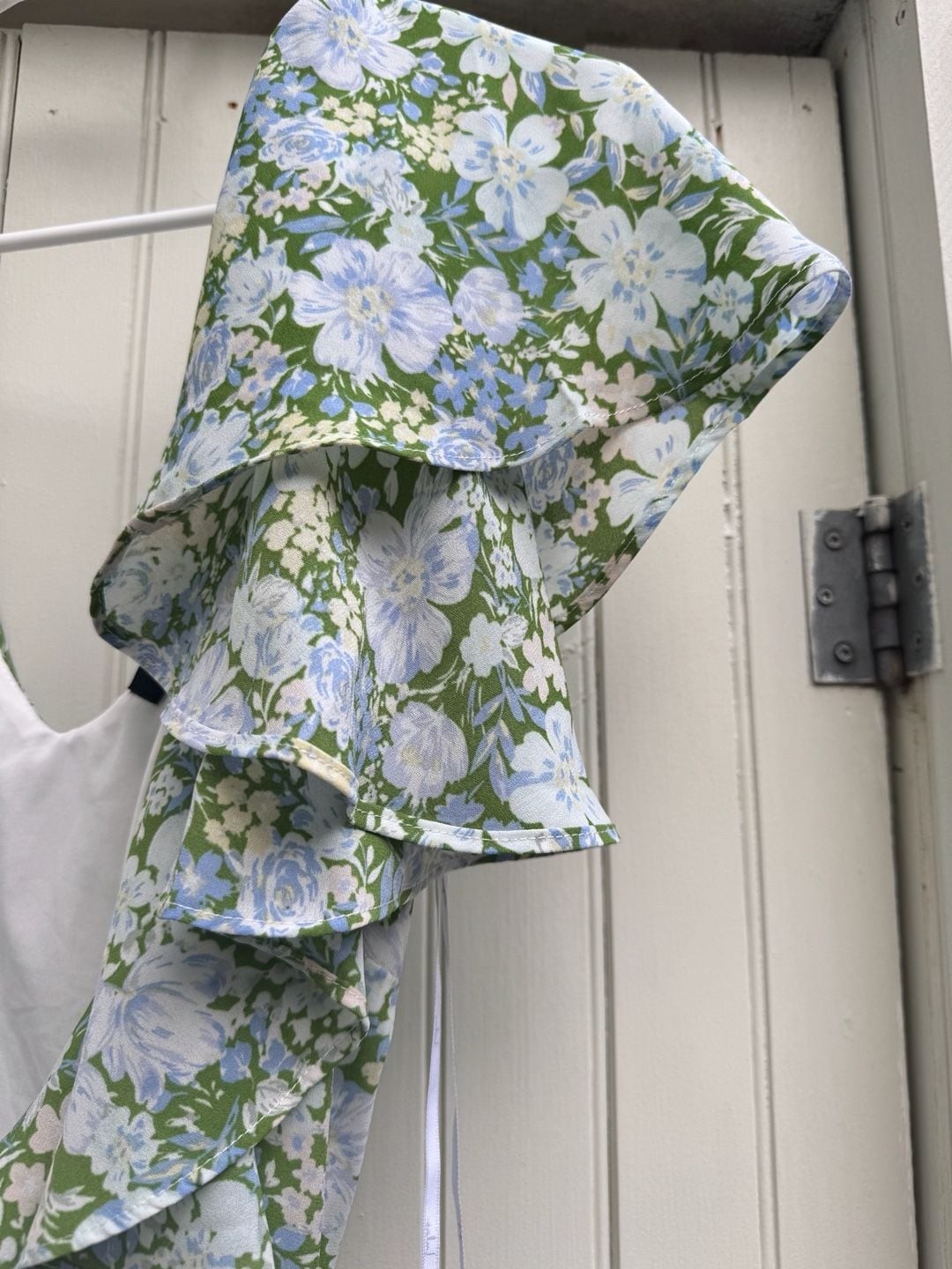 Lulus Rite of Spring Green Floral Print Cold-Shoulder Wrap Dress