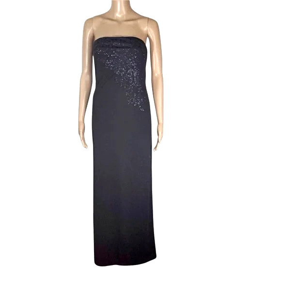 DJ Summers Dress Juniors Size 5/6 Strapless Black And Red Split Side Maxi