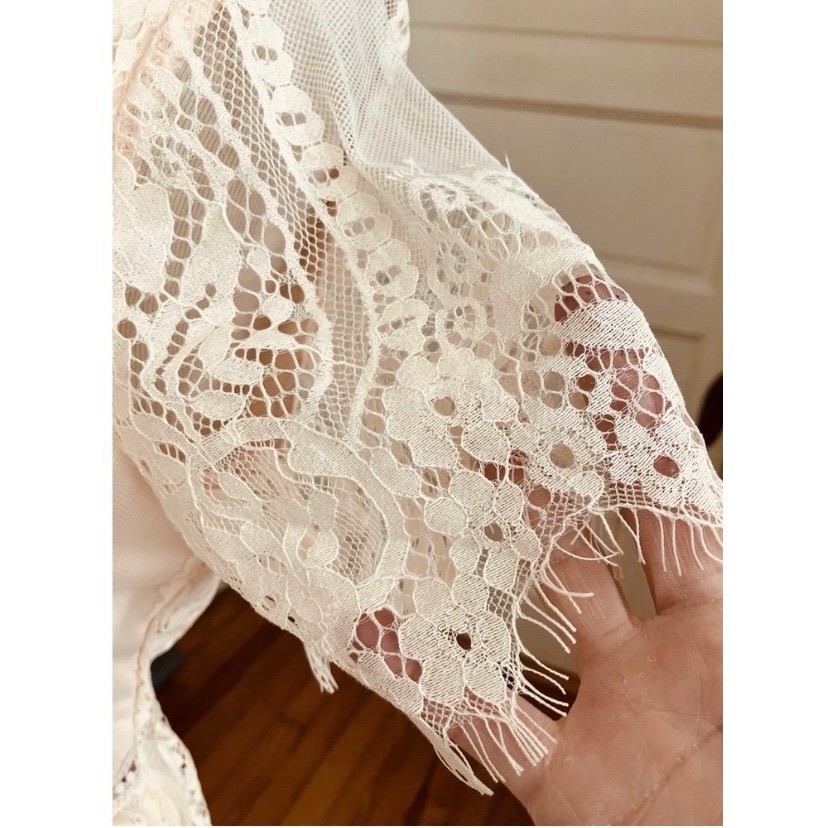 NWT Blencot dress Lace Maxi Short Sleeve peach Boho coastal cowboy Sz m