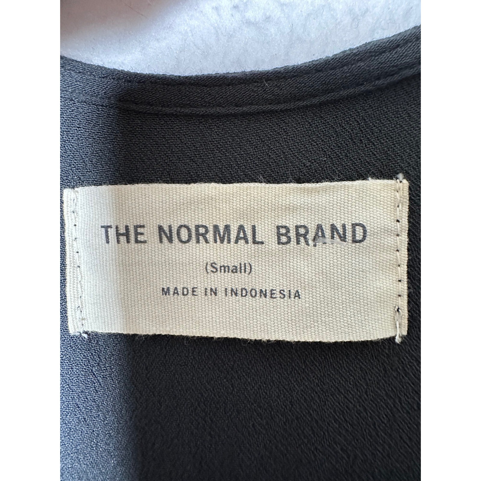 The Normal Brand Black Rayon Button Front Midi Dress Women’s S V-Neck