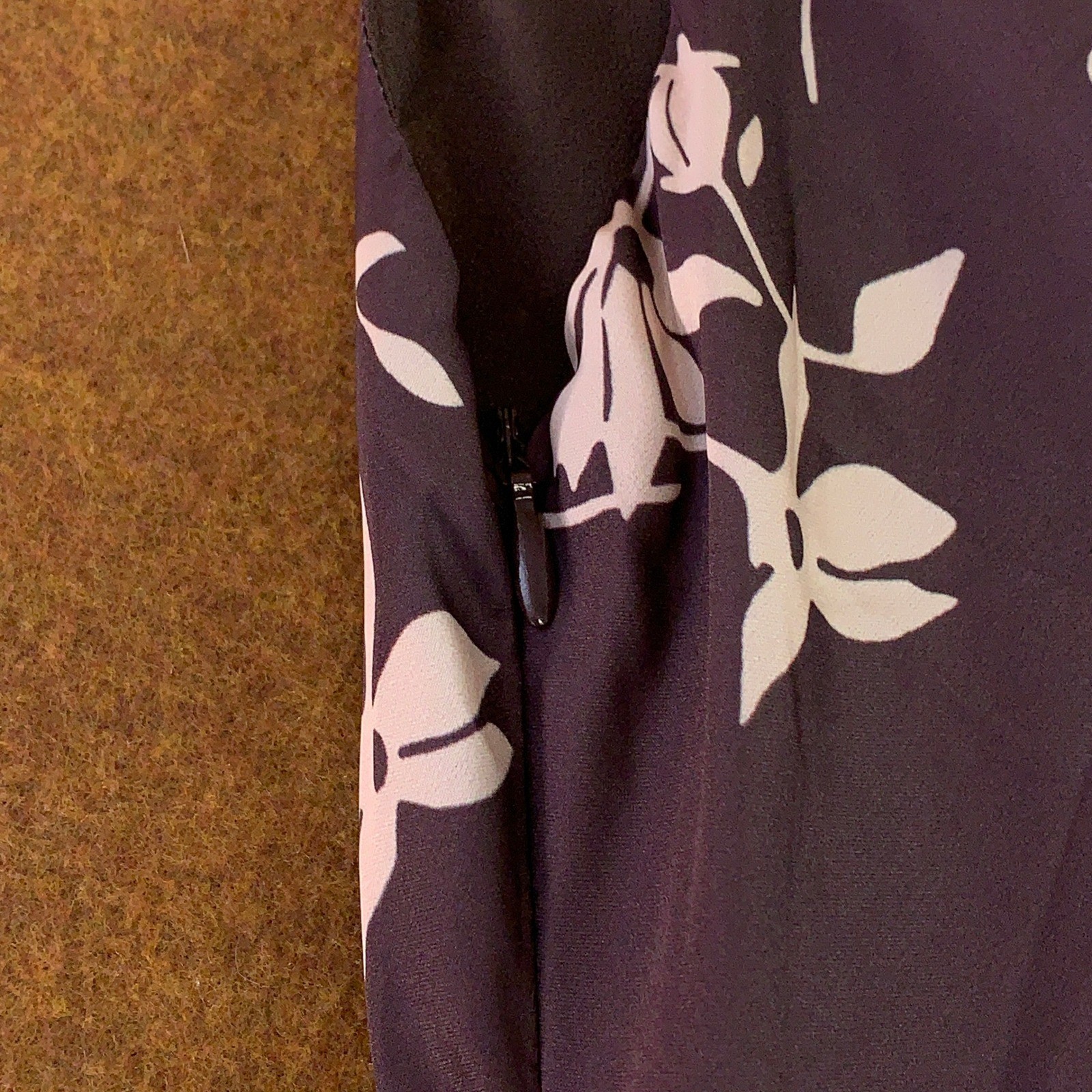 Petal and Pup Womens Small Brown Cream Floral Zafira Cowl Neck Midi Dress NWT