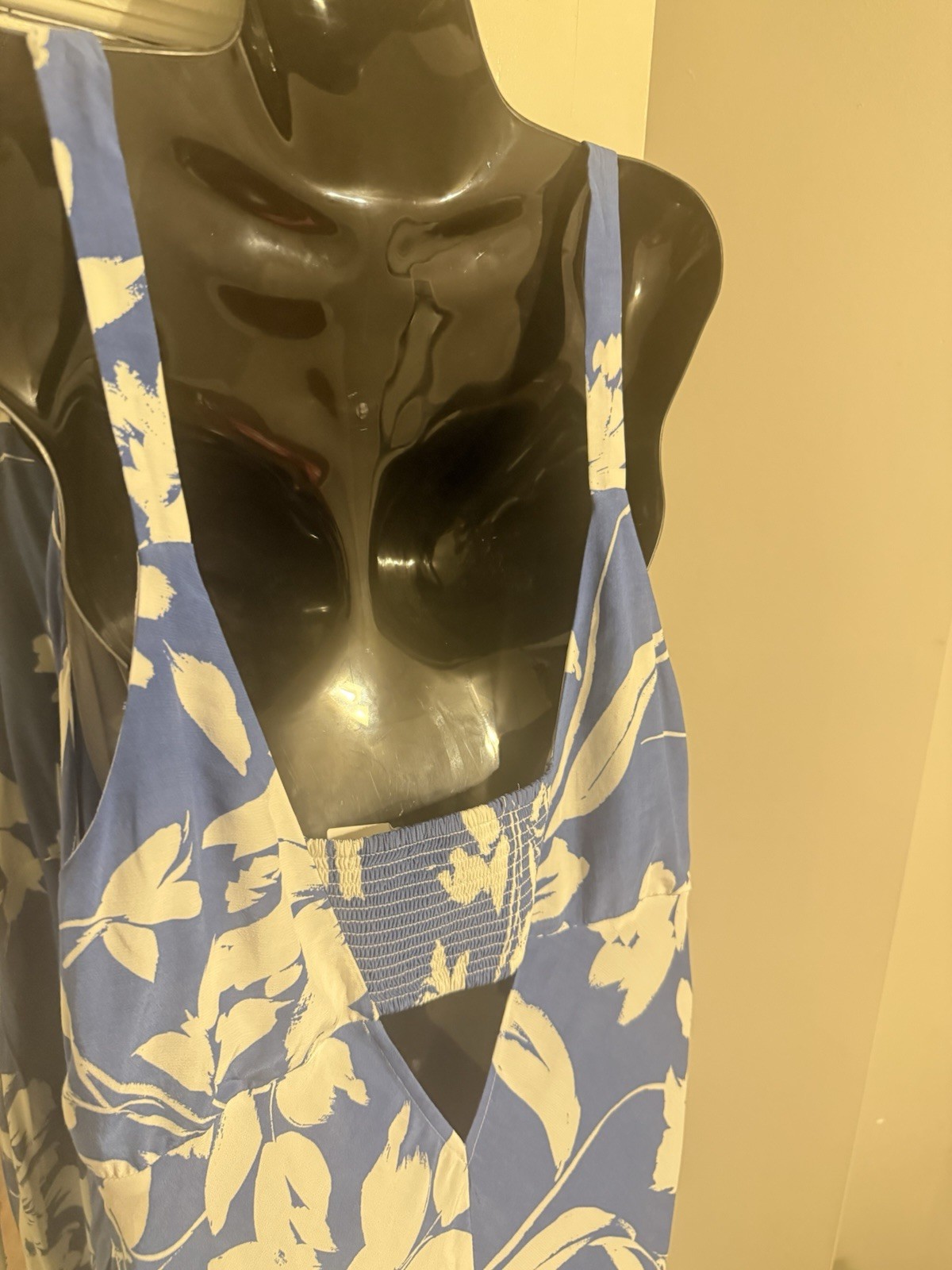 Madewell Periwinkle Blue White Calla Lily Floral Side Slit Maxi Dress 14