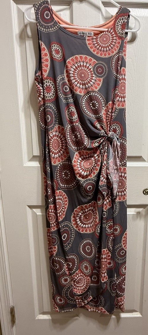 Women’s Robbie Bee Medallion Print Sarong Summer Dress Medium Stretch Faux Wrap