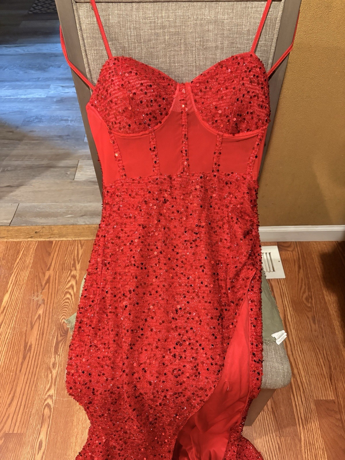 Red sequin dress for Prom & occasions Size Large Unbranded From Boutique