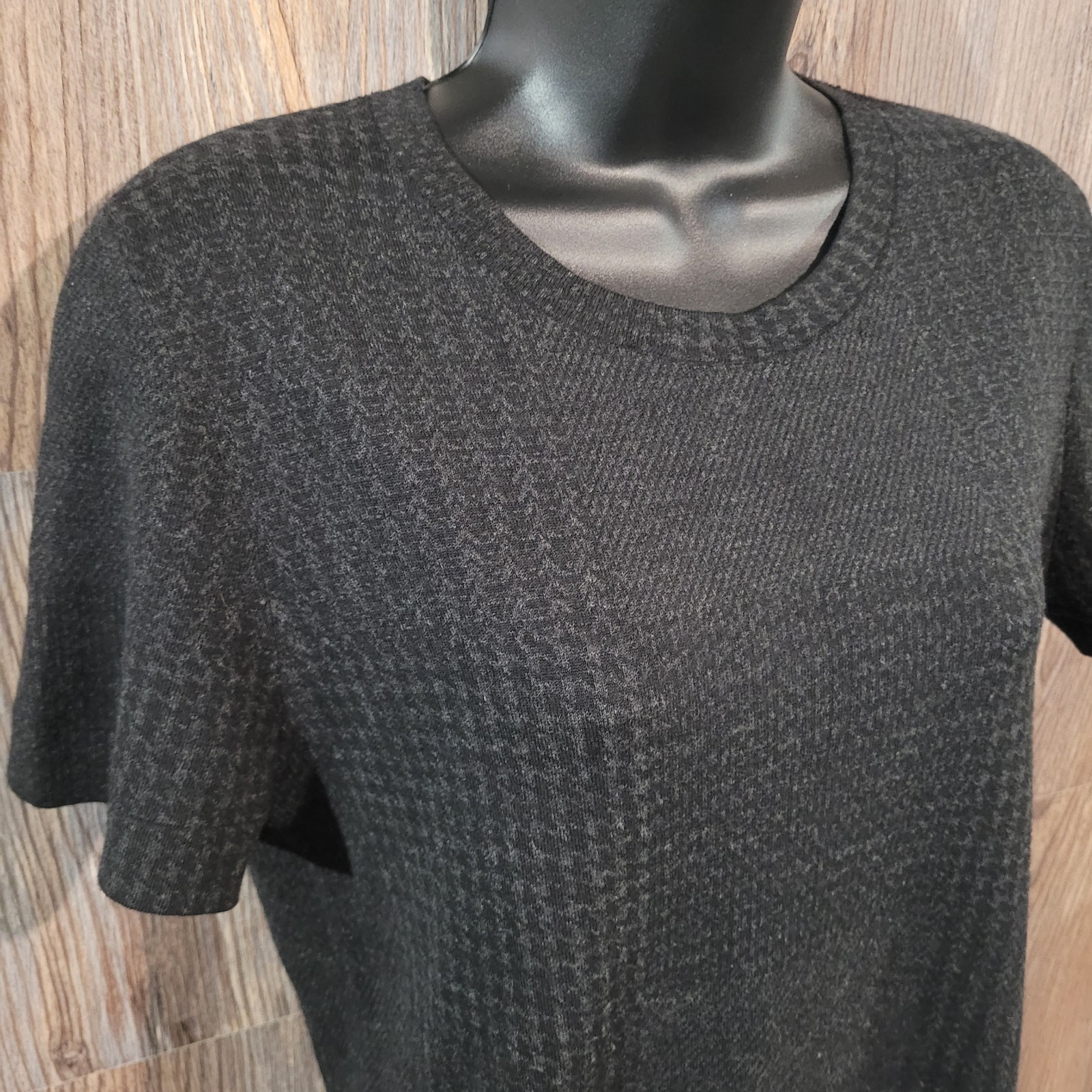 THEORY Wool Blend Shift Dress Size L Muted Black Houndstooth Career Office