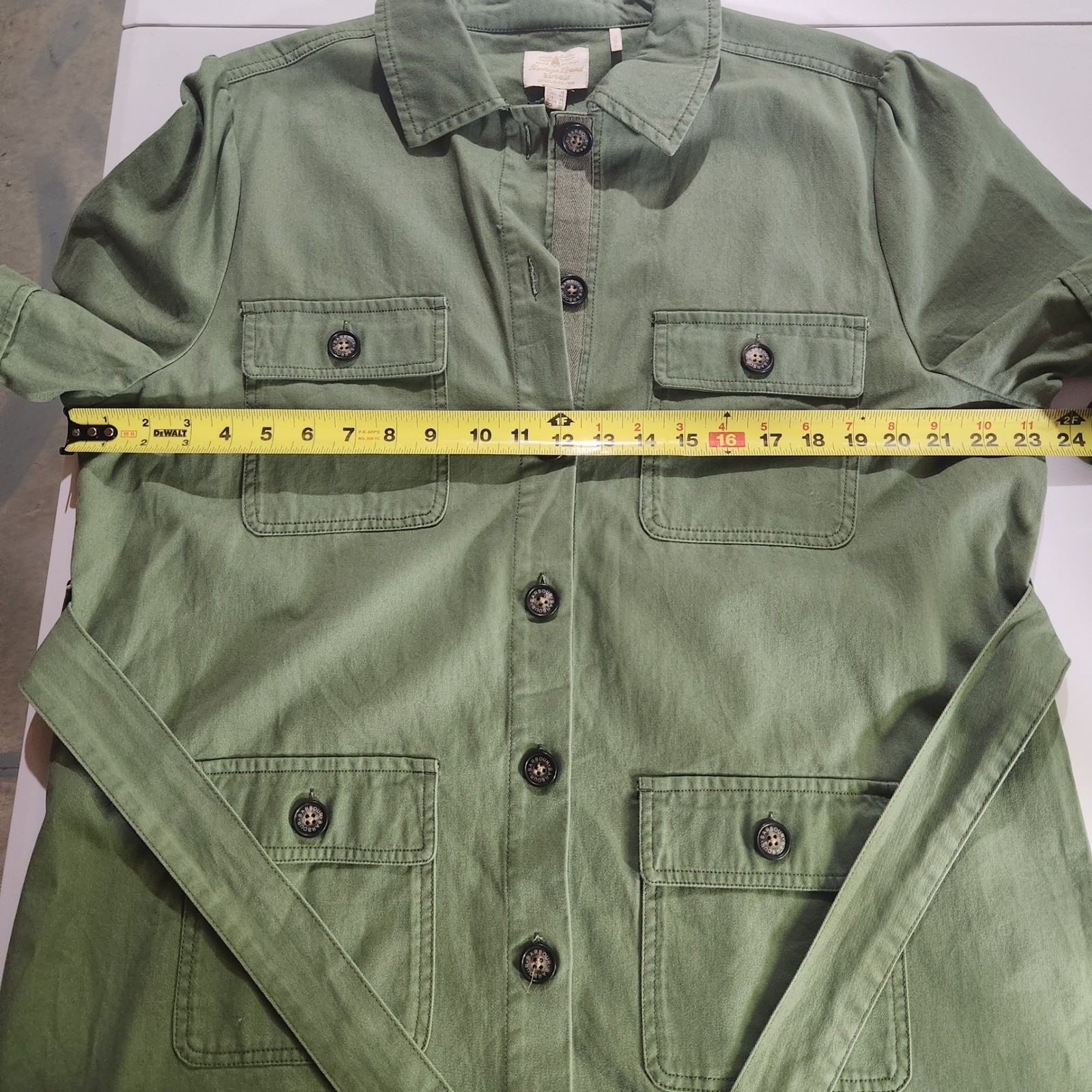 Barbour NWT Victoria Cotton Utility Shirt Dress 14 Belted Pockets Button Front