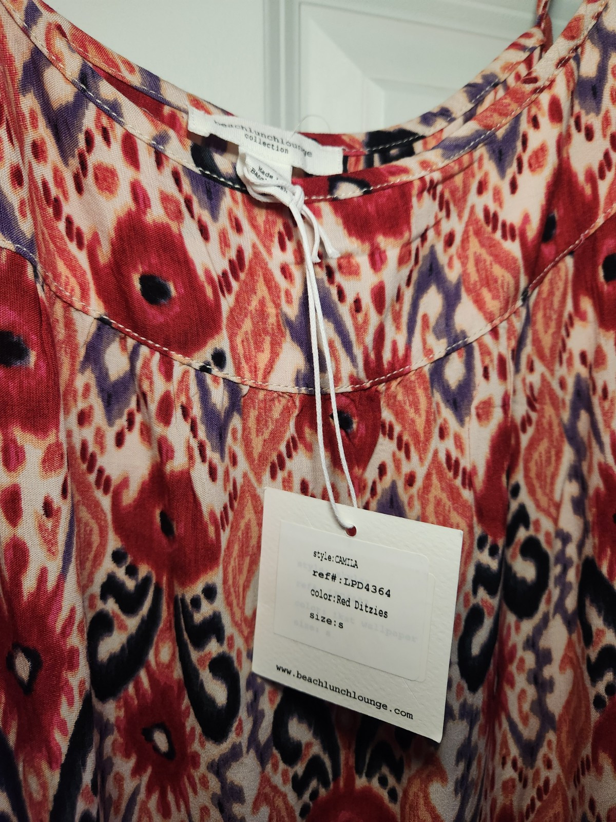 BeachLunchLounge NEW Skylar Paisley Floral Sundress Coral Red NWT Womens Small