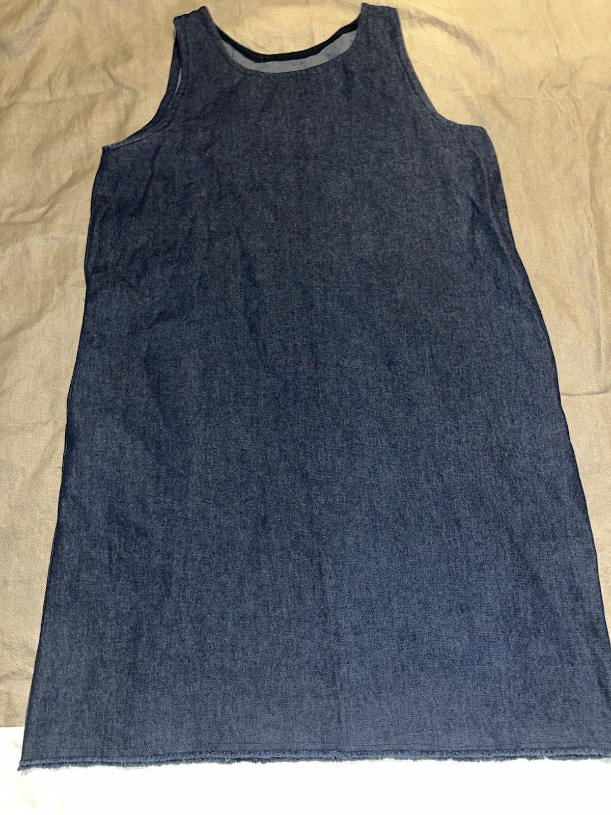 Women’s Sleeveless Blue Denim Dress Size M/L with Pockets
