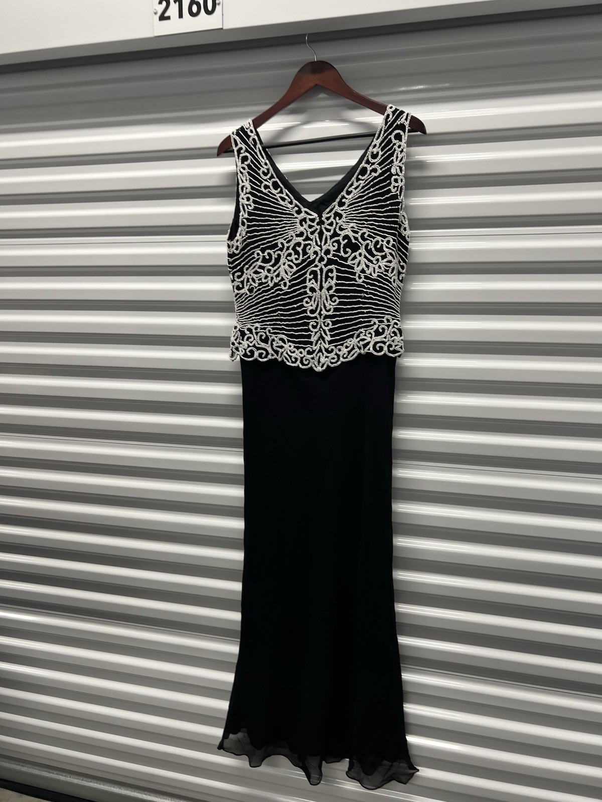 JKara Vintage Full Length Beaded Evening Dress Gown Size 10