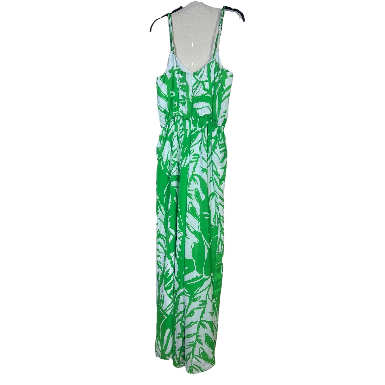 Lilly Pulitzer for Target Green White Palm Leaf Jumpsuit Wide-Leg Sleeveless M