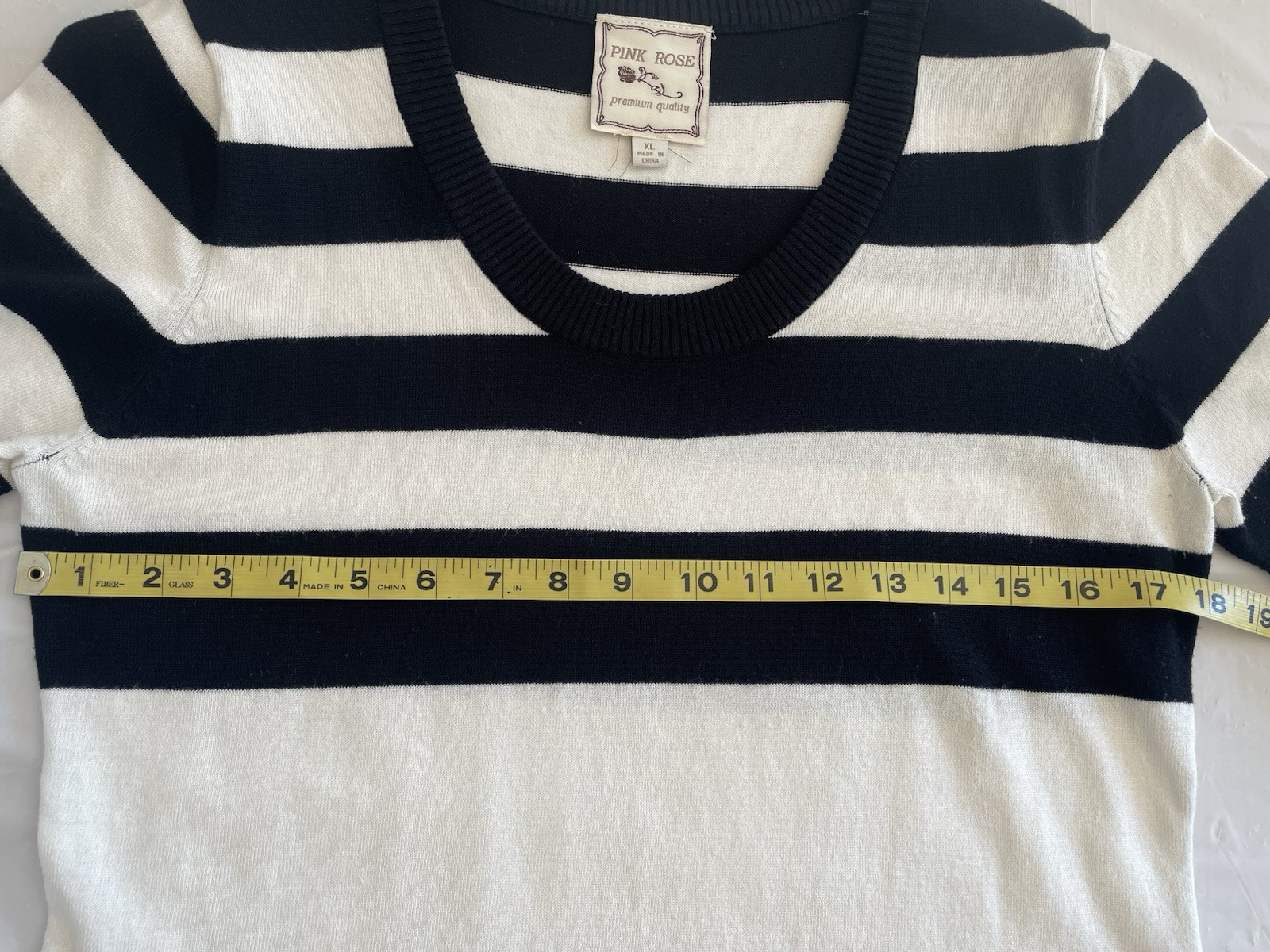 PINK ROSE Womens Black/White Striped Smooth Knit Sweater Dress Sz XL