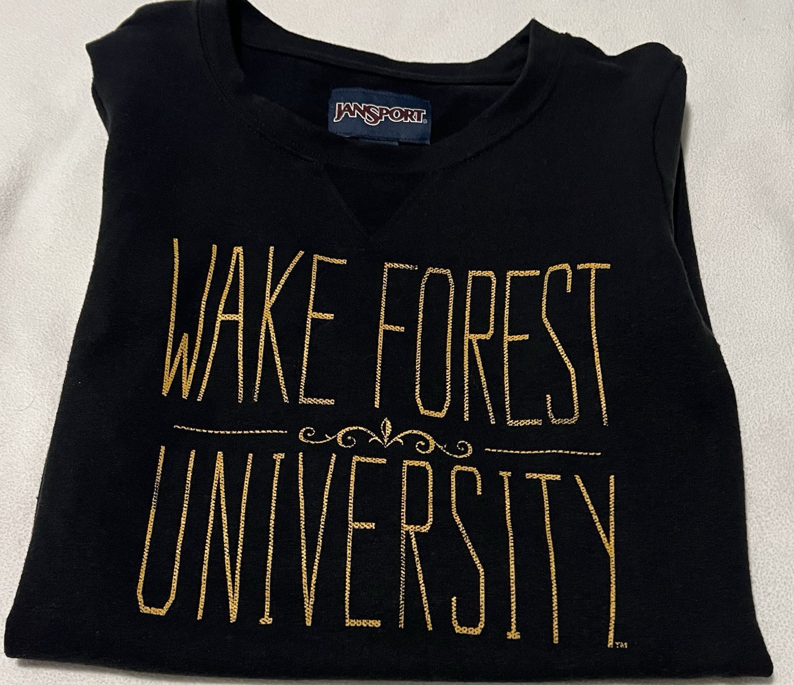 Jansport Pullover Black T-shirt Dress Size XS Regular Wake Forest University