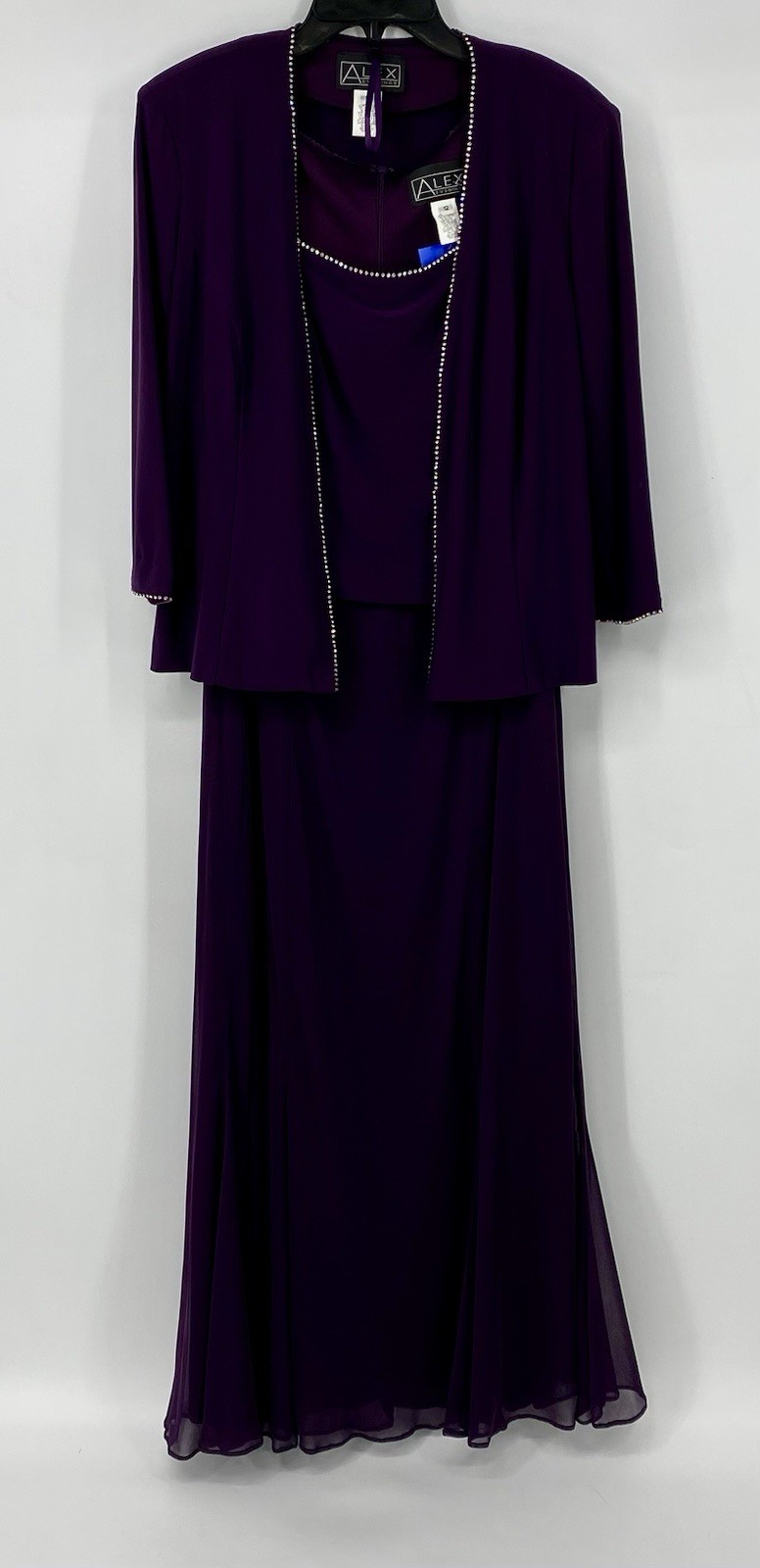 Alex Evenings Preowned Womens Purple Sheath Dress W/Jacket Size 12