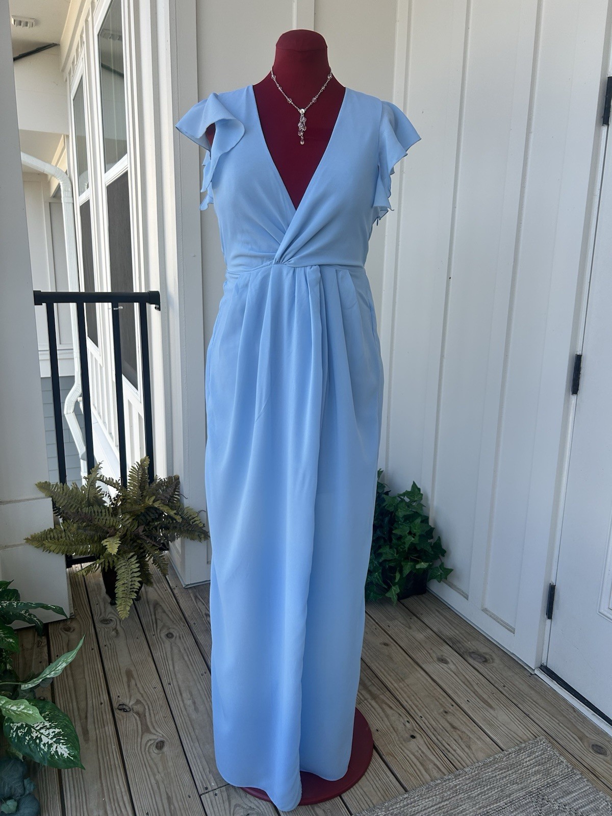 Patrizia Pepe Sera NWOT Twist Front Maxi Dress in Cosmic Blue Size IT 44/ US 6-8
