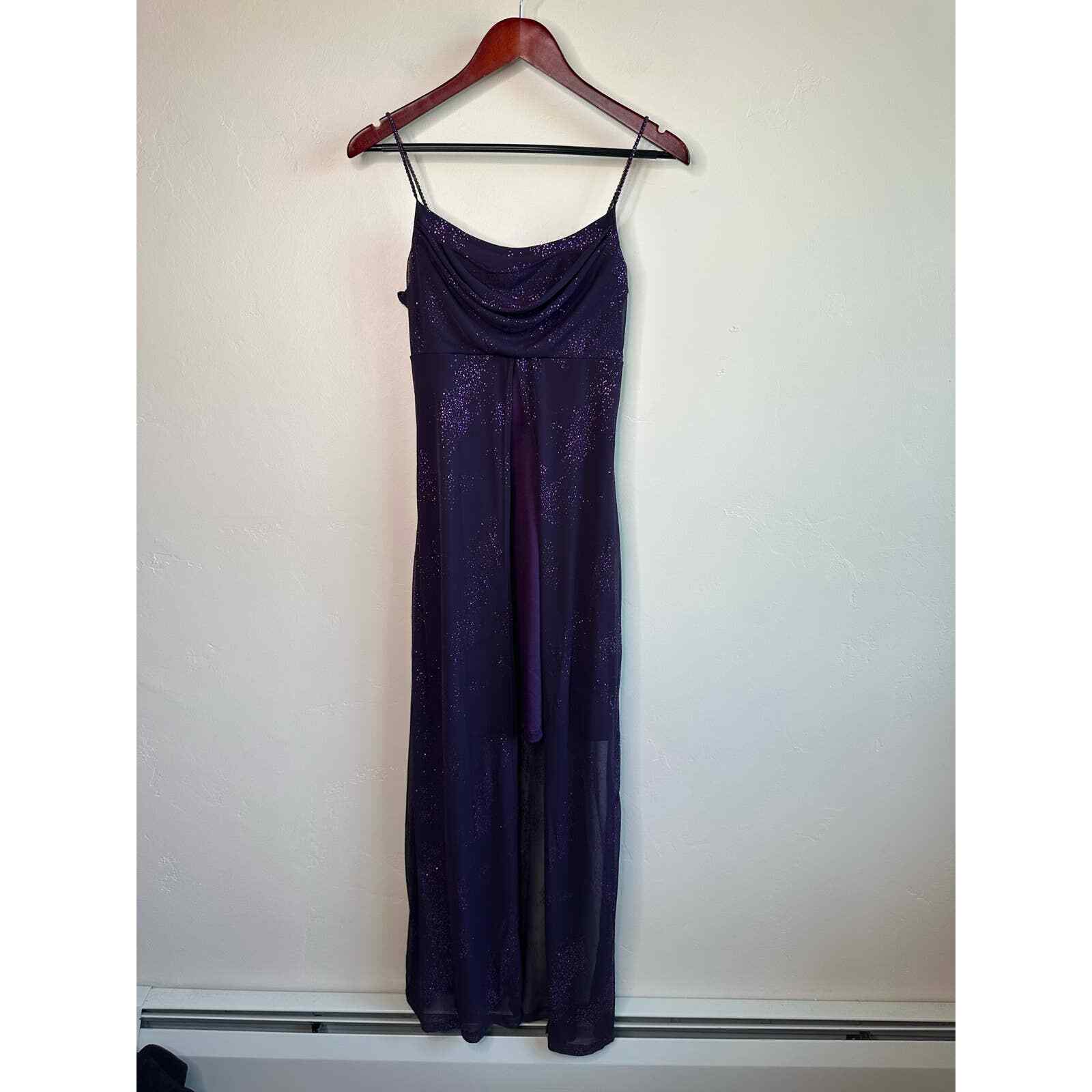 Candy Rocket Purple Glitter High Low Dress