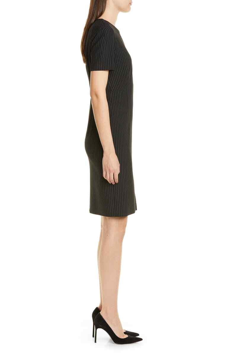 HUGO BOSS DEDORI PINSTRIPE PONTE SHEATH DRESS sz 14 US/ 18 UK