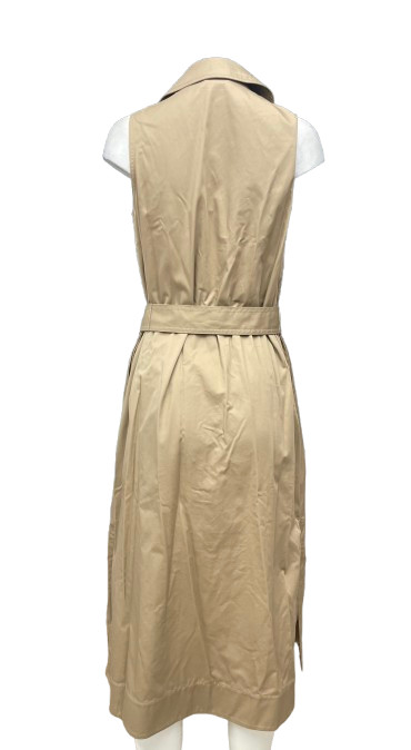 Kate Spade New York Sleeveless Belted Shirtdress In Dark Khaki