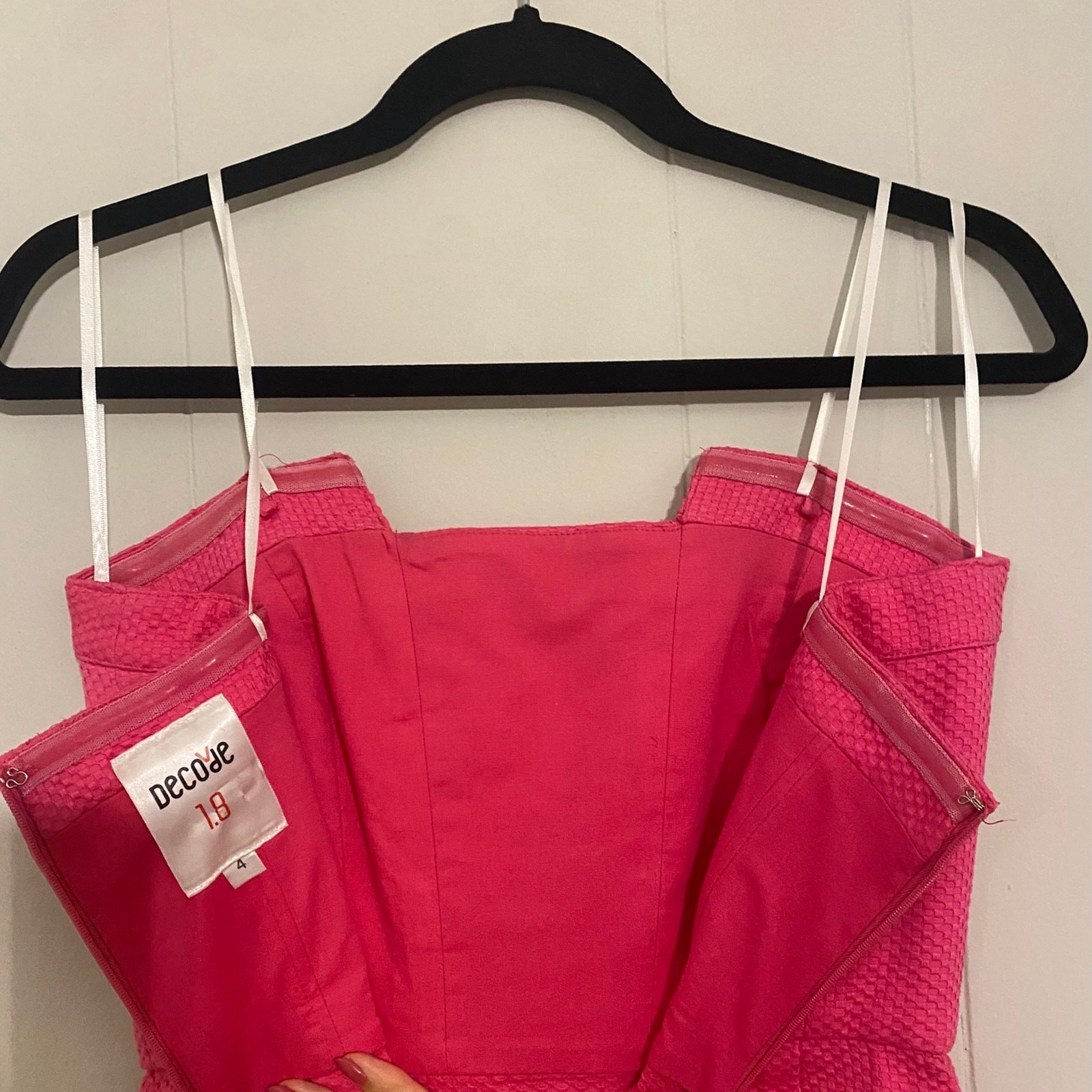 Decode 1.8 Strapless Barbie Old Money Mini Dress Hot Pink With Pockets Size 4