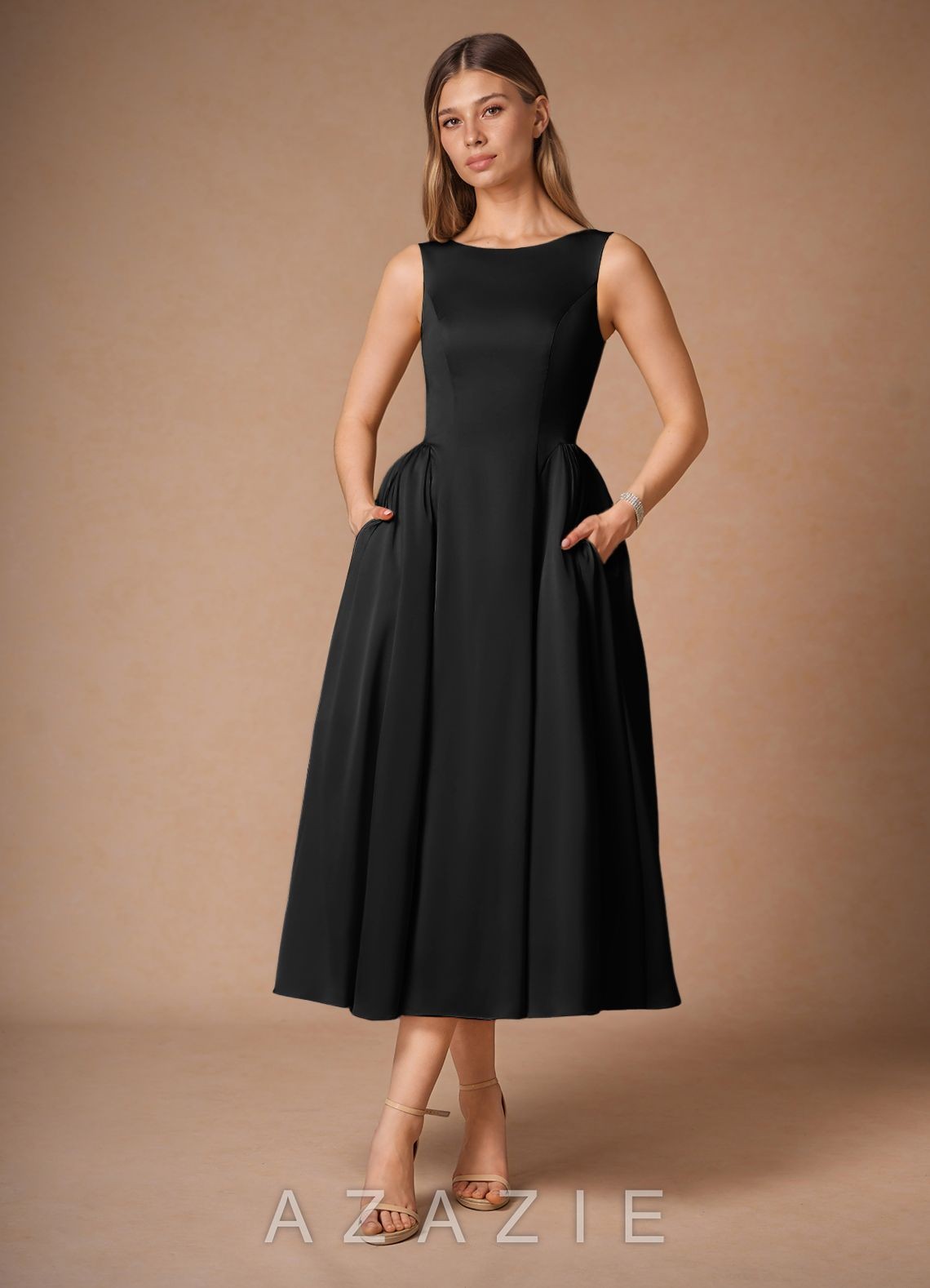 Casey Mocha Coco Midi Dress-AZAZIE|23607
