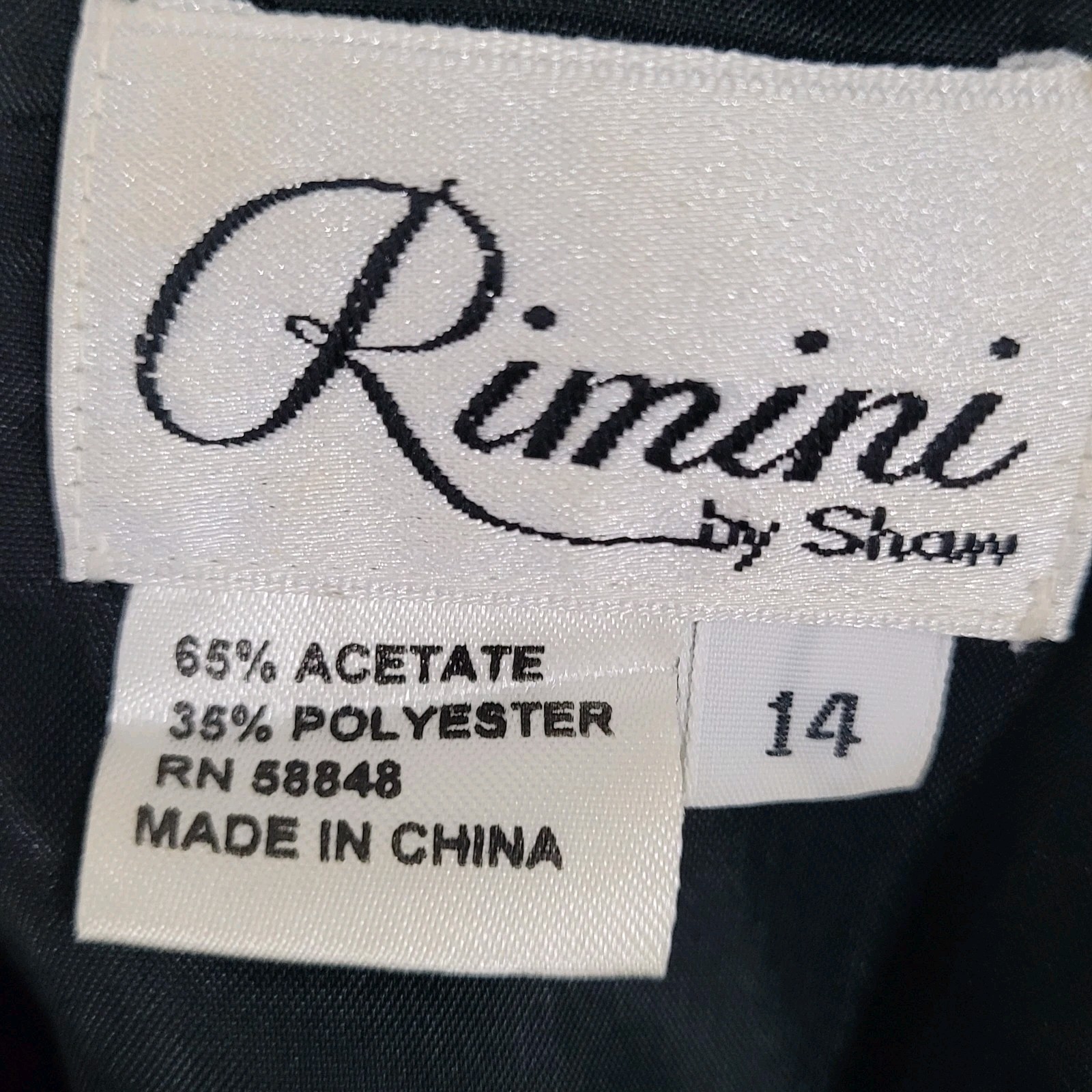VTG Rimini Black Long Sleeve Beaded Buttoned Back Slit Jacket Dress Size 14