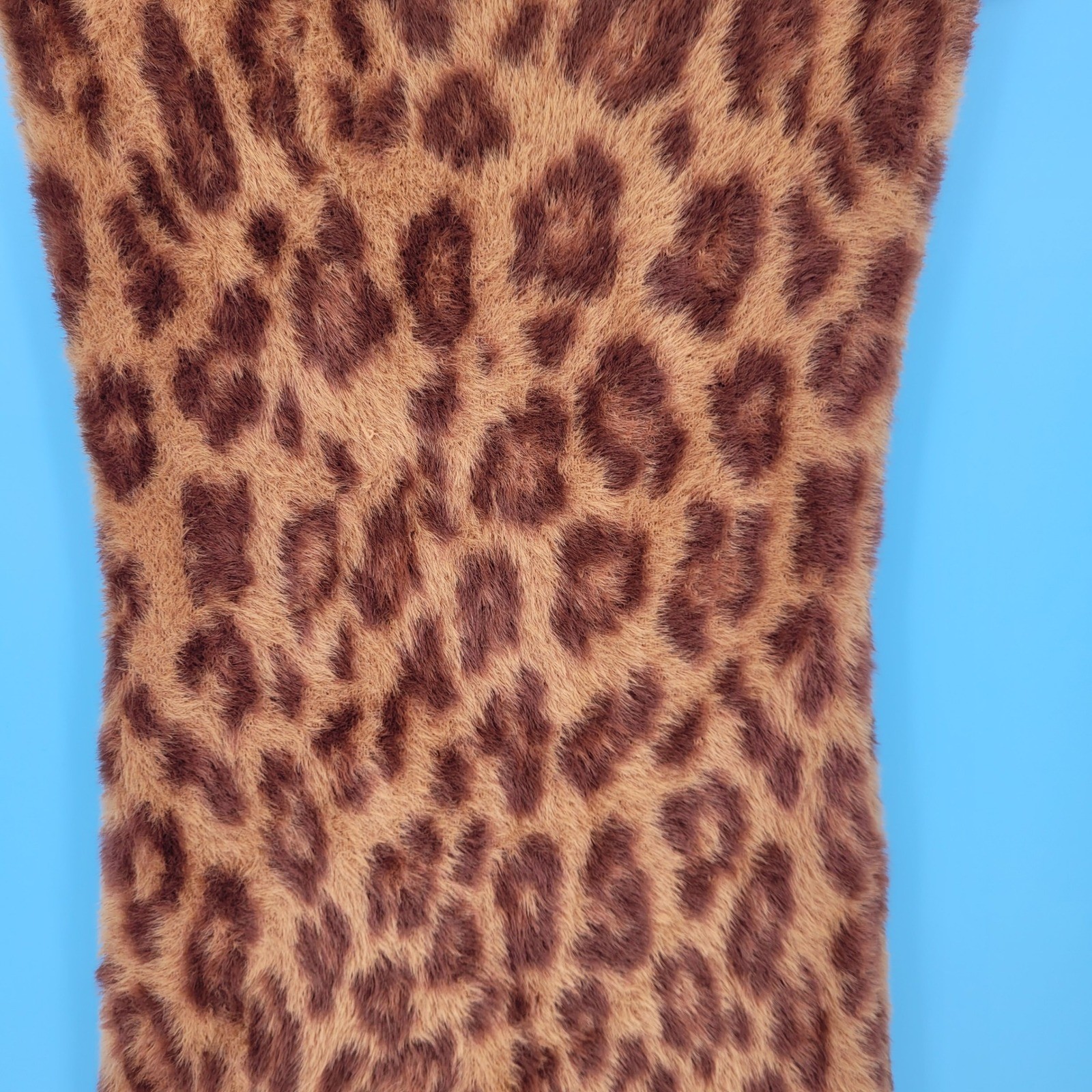 BP. Nordstrom Leopard Print Fuzzy Mini Dress Womens S Eyelash Knit bodycon nwt