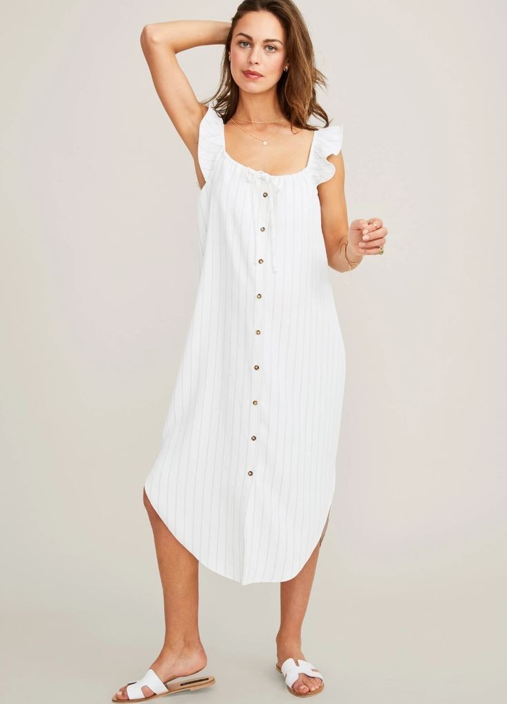 Hatch Maternity Women’s THE JENNA DRESS Ivory/Stripe Size 2 (M/8-10) $178 NEW