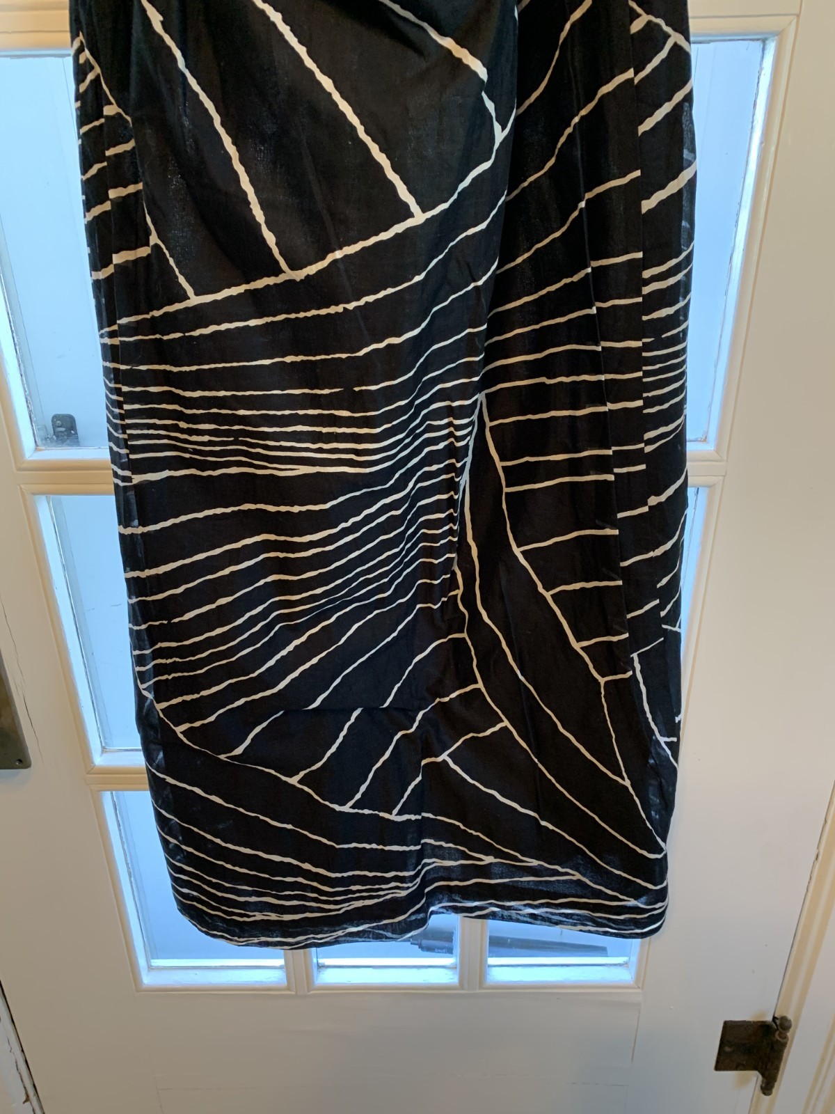 Ann Taylor Maxi Dress Black Lined Size 8 Sundress Graphic Print Side Zip