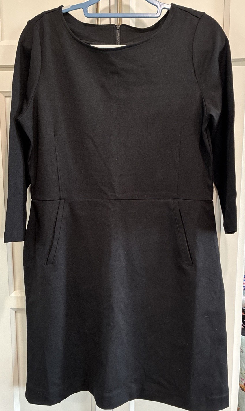 Buffalo David Bitton Women’s Luxe Ponte Dress, Black, Size L Pockets Stretch