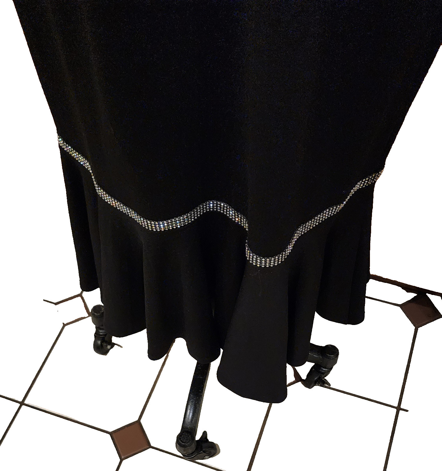 black Diana Rhinestone Dress Size 14