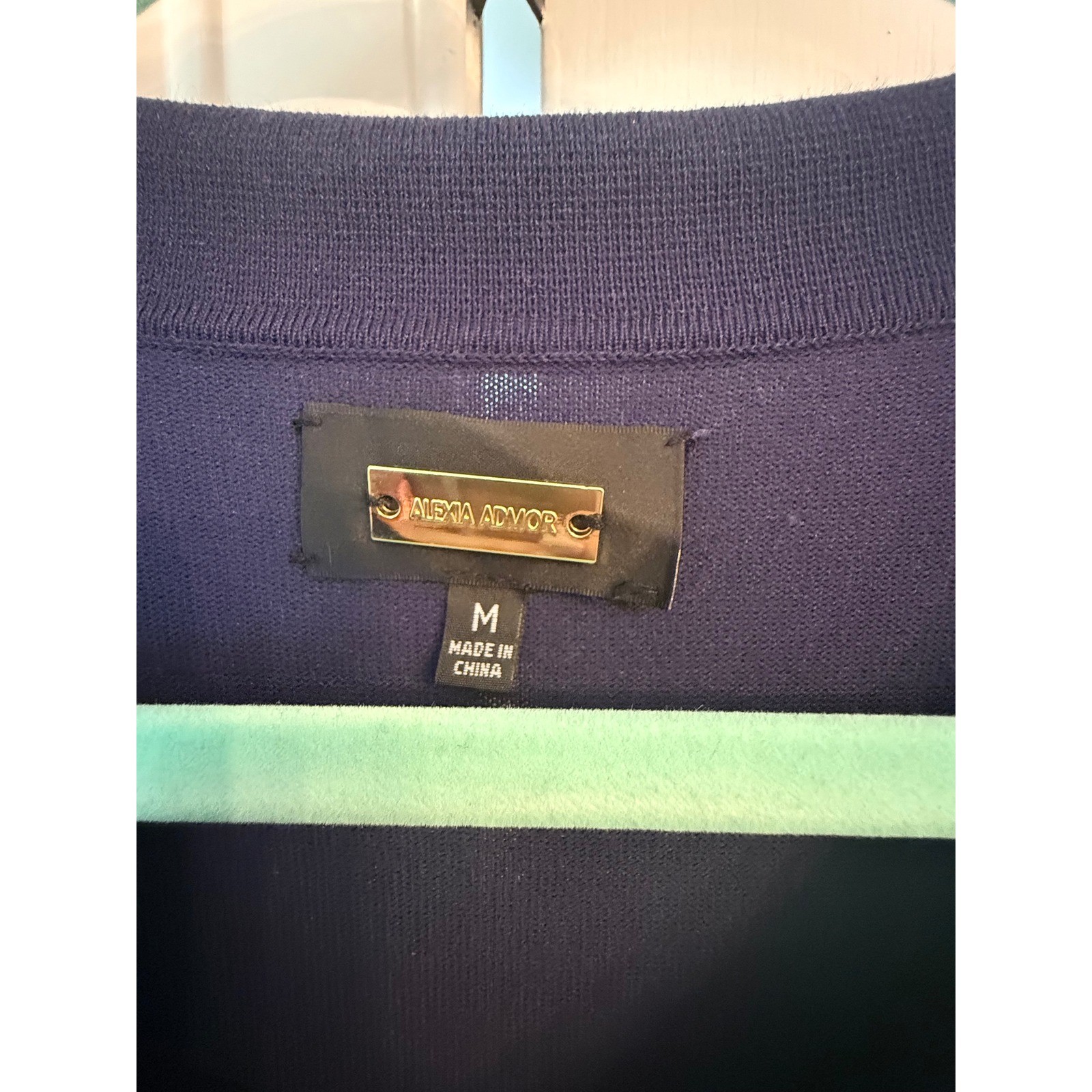 Alexia Admor Sable Navy Blue Knit Pleated Midi Polo Dress Size Medium NEW