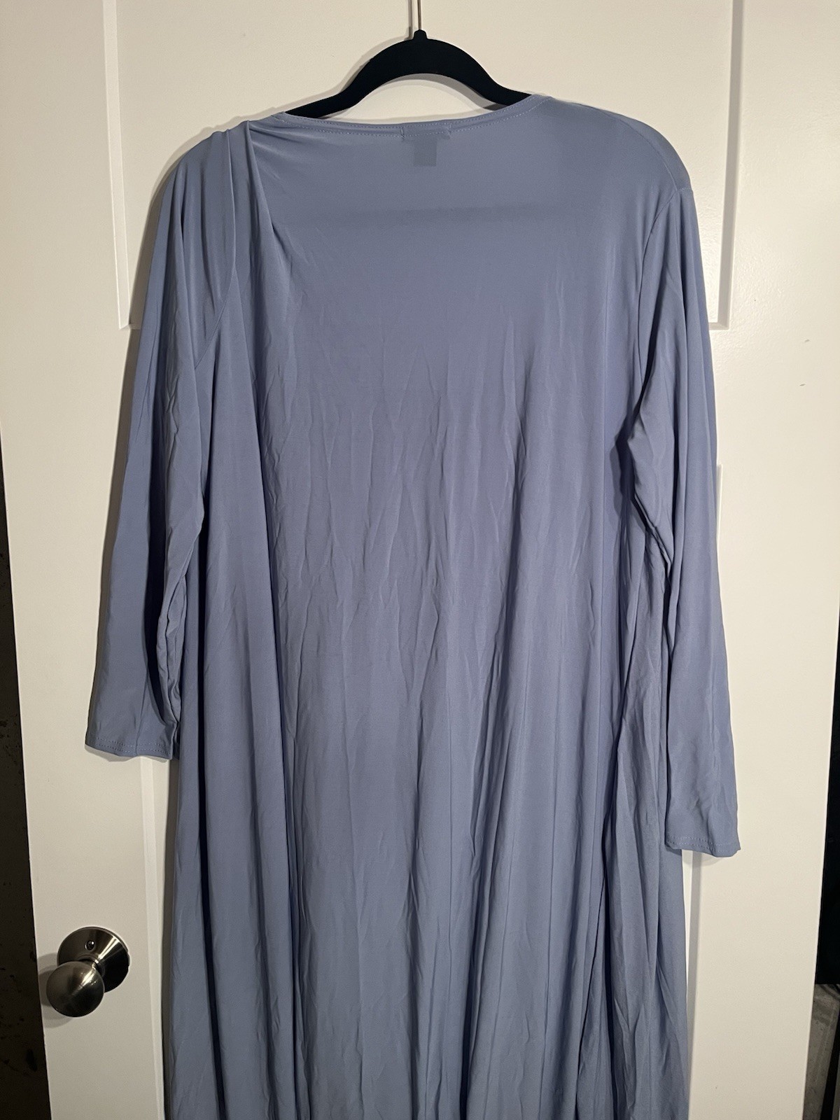 Boohoo NWT 2 Piece Dusty Blue Cowl Neck Mini Dress Long Duster Set US 12