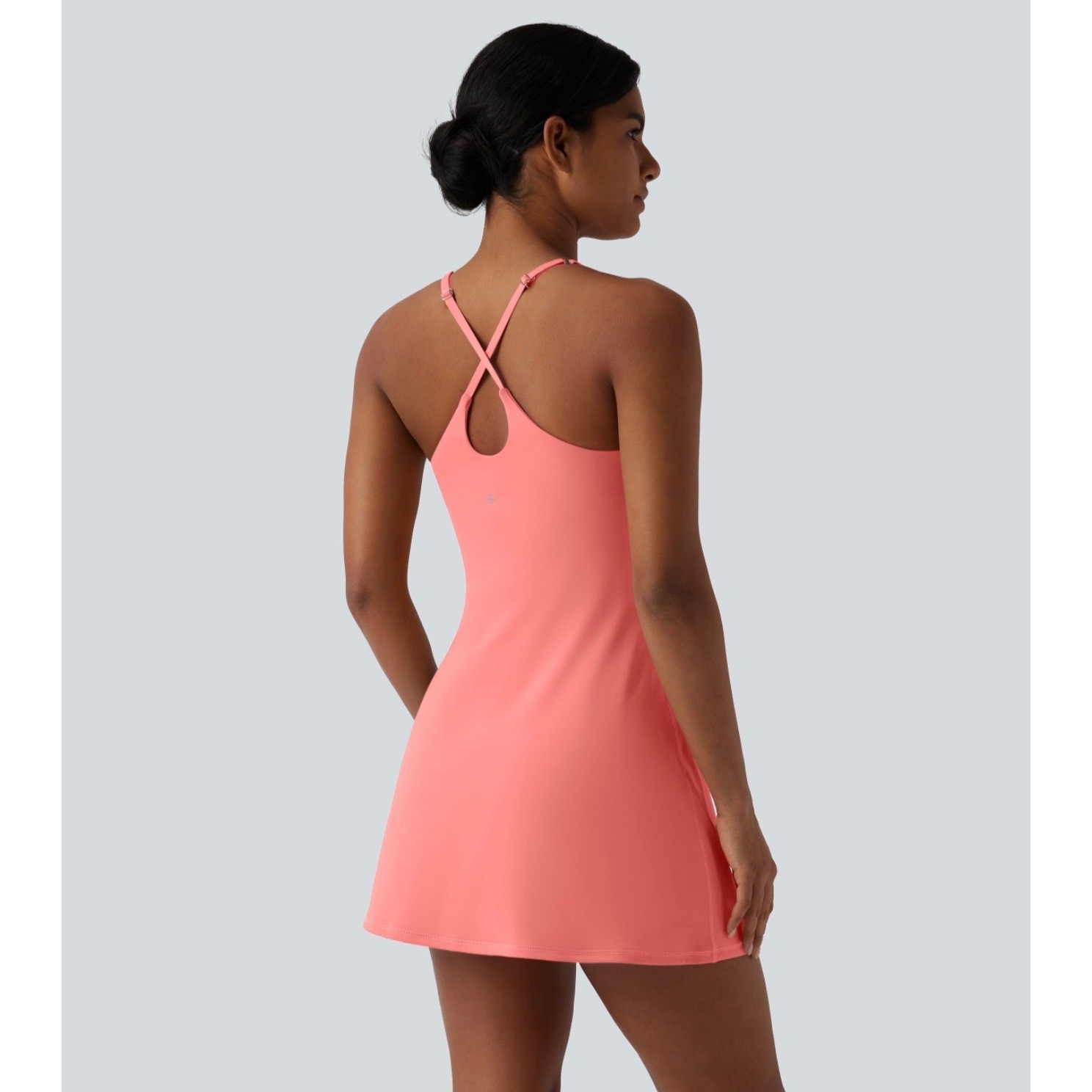 Halara Plush Tummy Control Active Dress Easy Peezy Coral Pink Size S