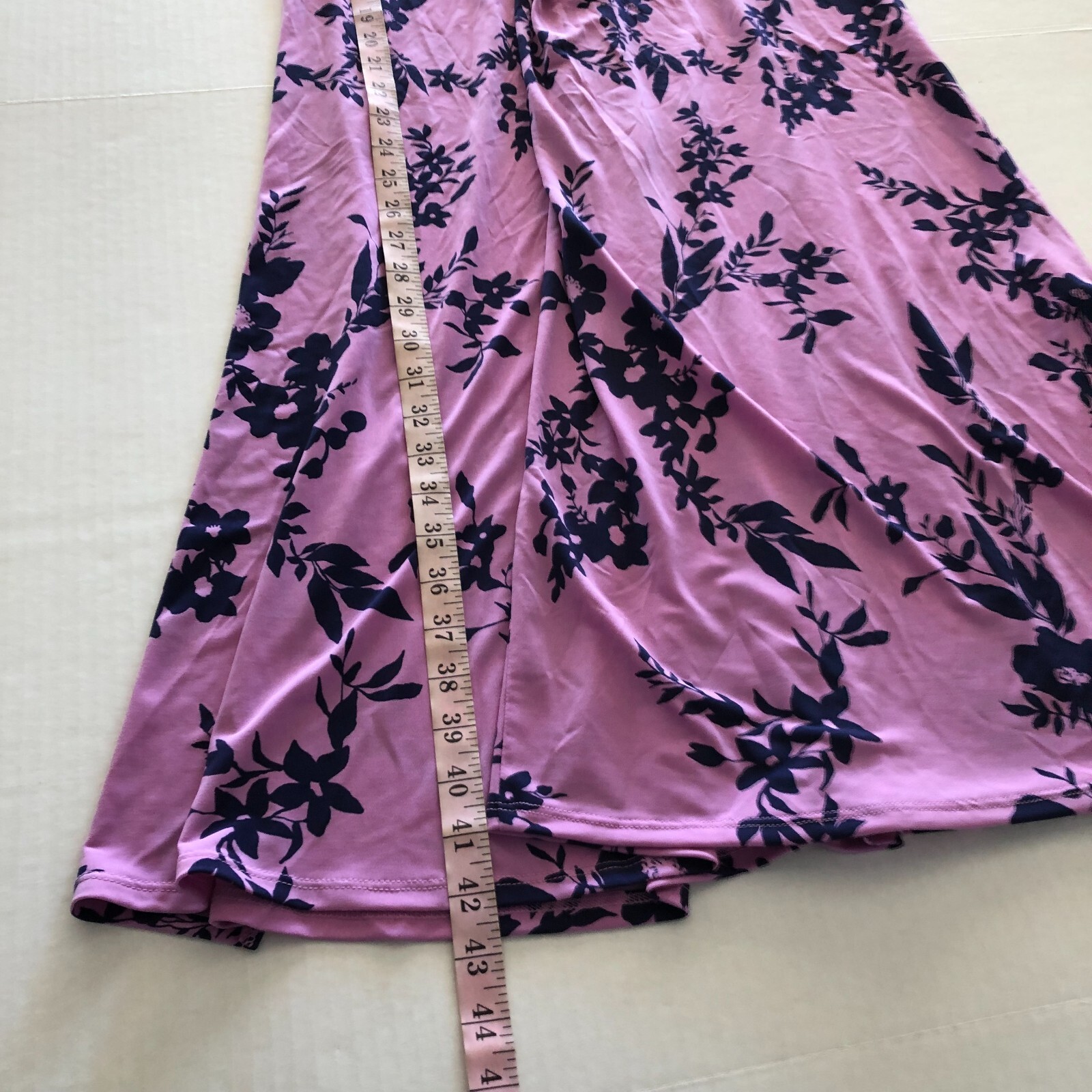 NEW IMAN Global Chic Twist-Front Midi Dress Pink Purple Floral Womens Size L
