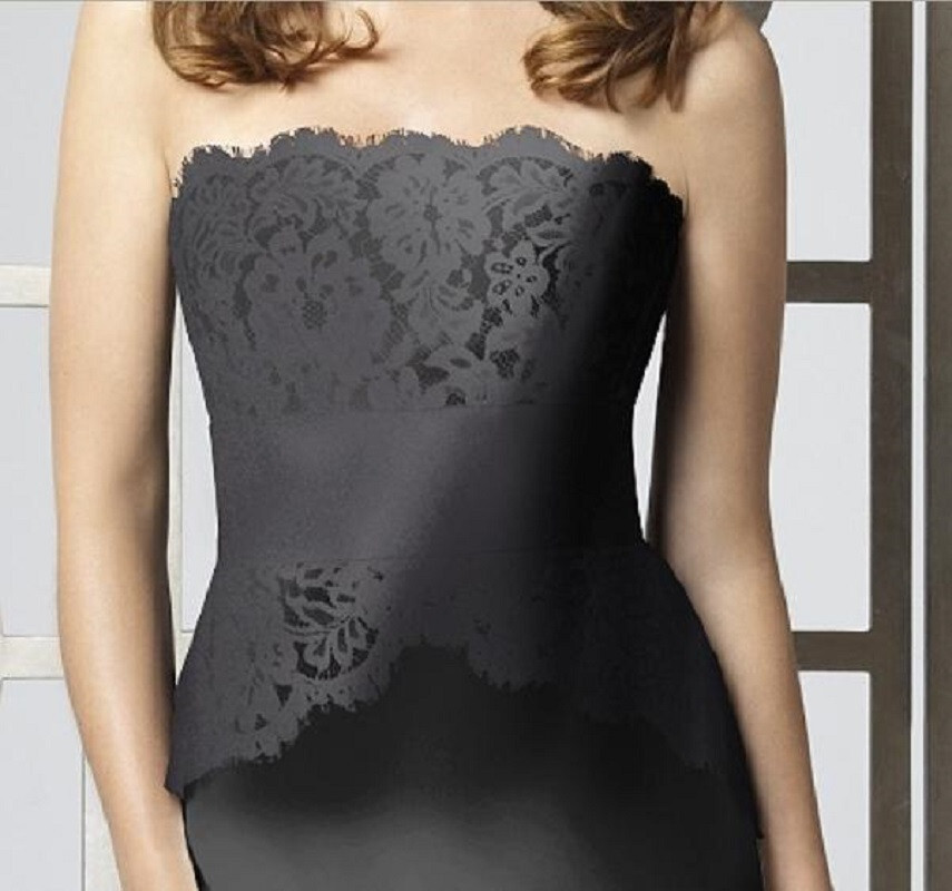 Dessy 2849….Full Length, Formal Strapless Dress…Black…Size 6….NWT