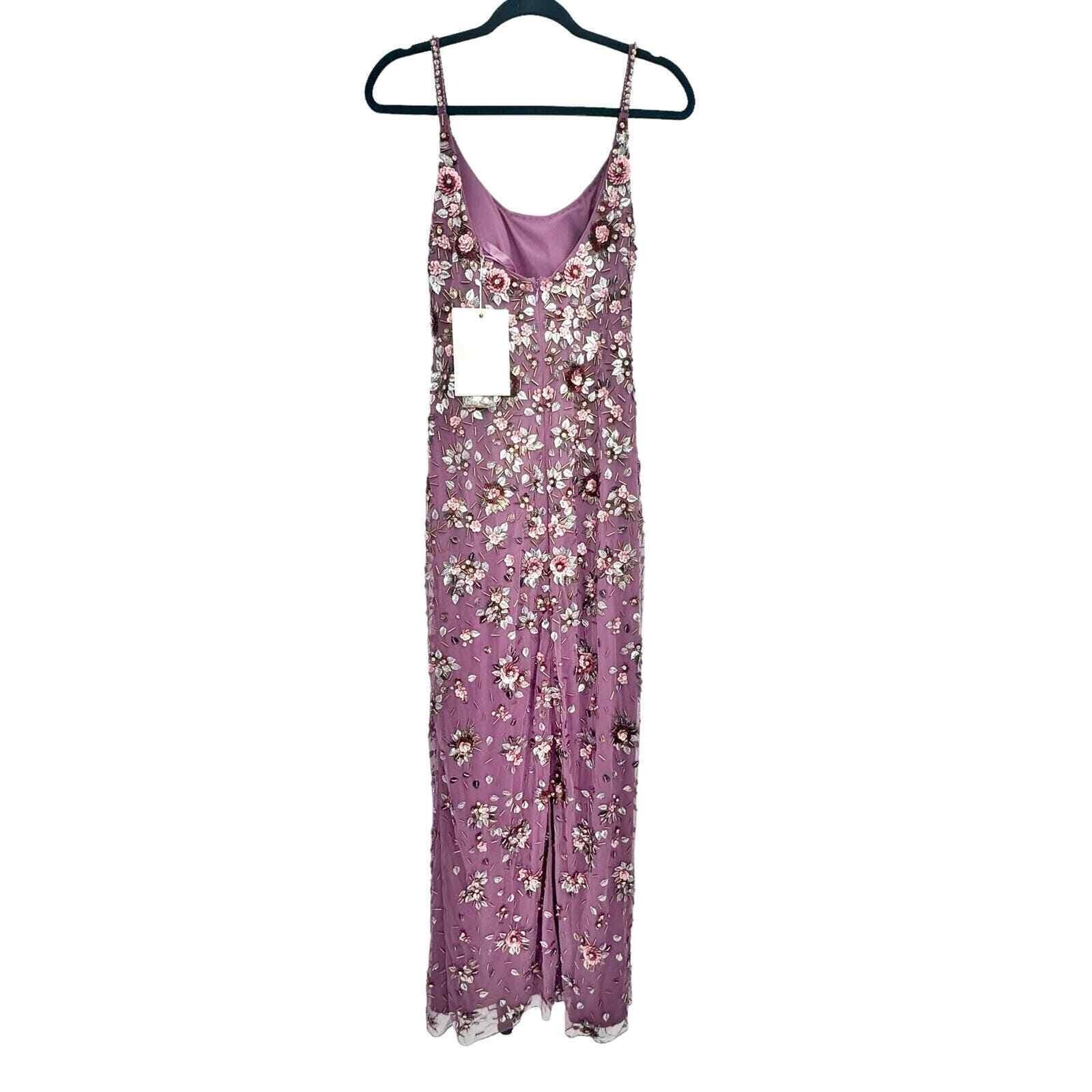 NWT MAC DUGGAL FLORAL EMBELLISHED LOW BACK SCOOP NECK ROSE PINK DRESS 10 5477